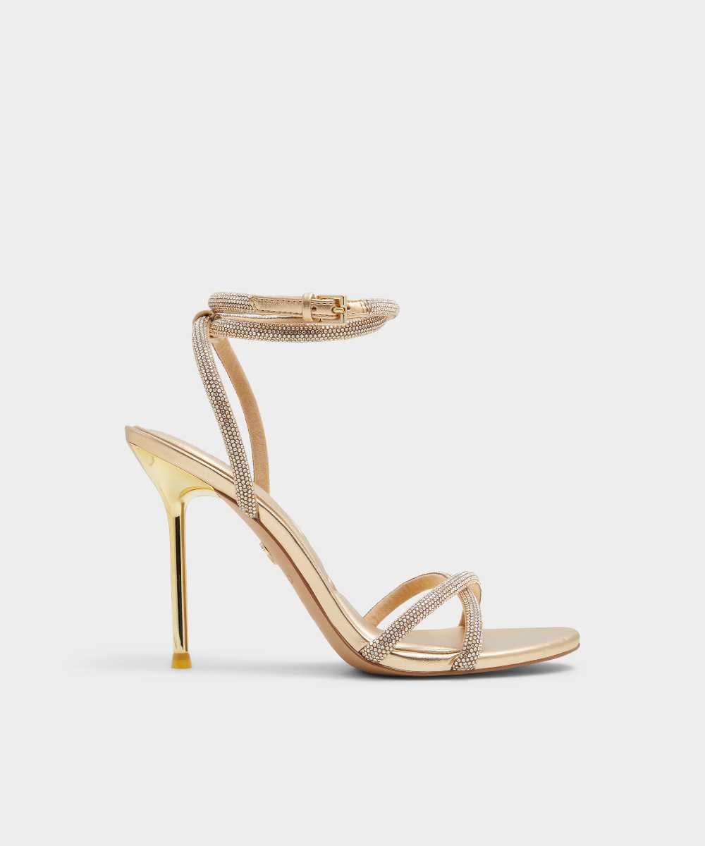 Sandalias de tacón de mujer con punta redonda - Aldo - Oro Oro-1