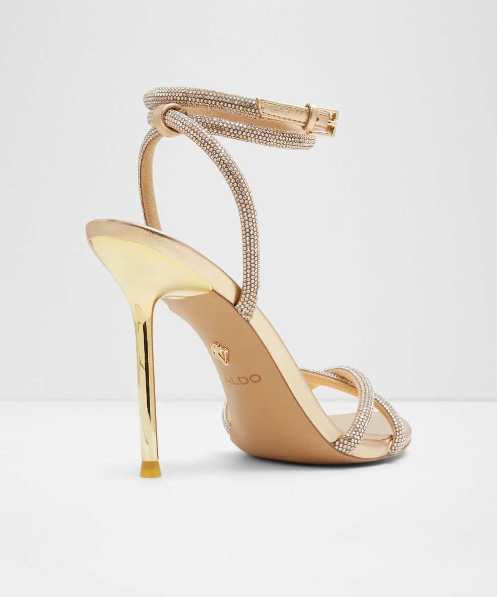 Sandalias de tacón de mujer con punta redonda - Aldo - Oro Oro-3