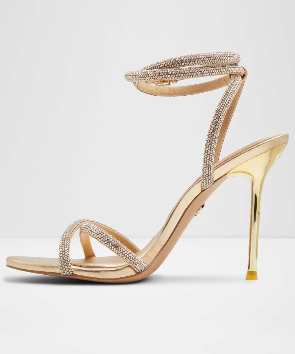 Sandalias de tacón de mujer con punta redonda - Aldo - Oro Oro-2