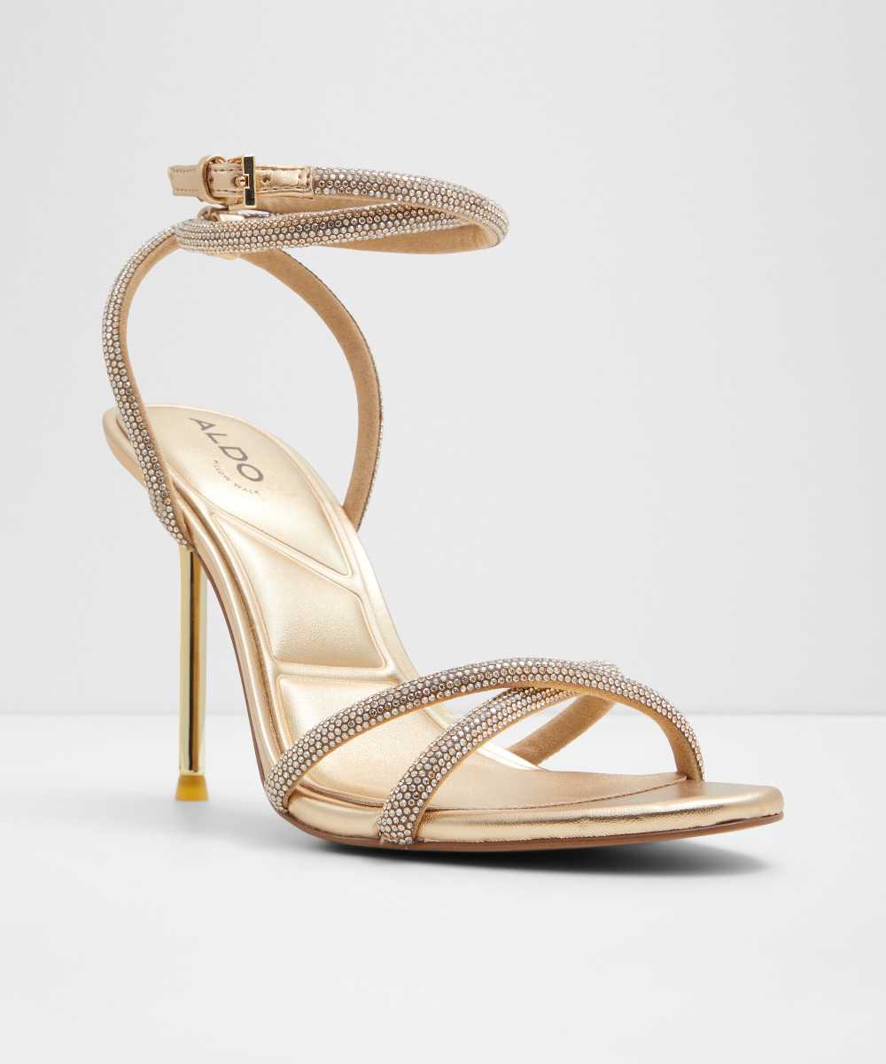 Sandalias de tacón de mujer con punta redonda - Aldo - Oro Oro-4