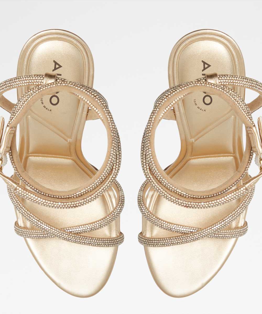 Sandalias de tacón de mujer con punta redonda - Aldo - Oro Oro-6