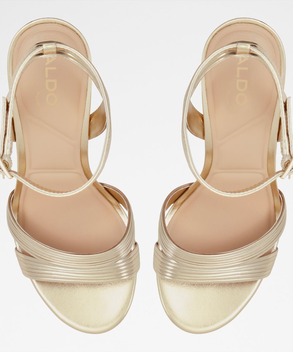 Sandalias de tacón de mujer con punta redonda - Aldo - Oro Oro-6