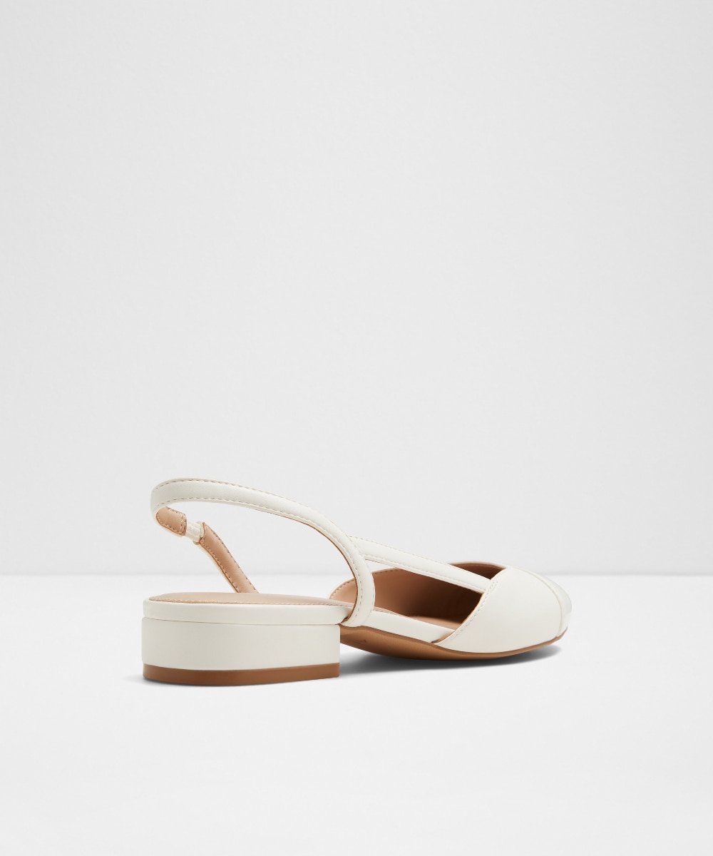 Zapatos de salón de mujer con punta redonda - Blanco Blanco-3