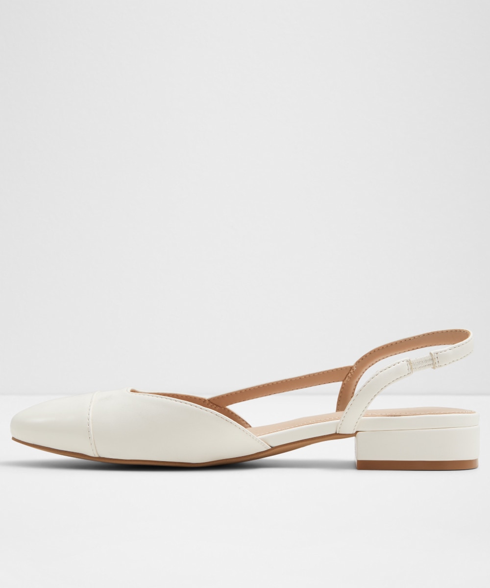 Zapatos de salón de mujer con punta redonda - Blanco Blanco-2
