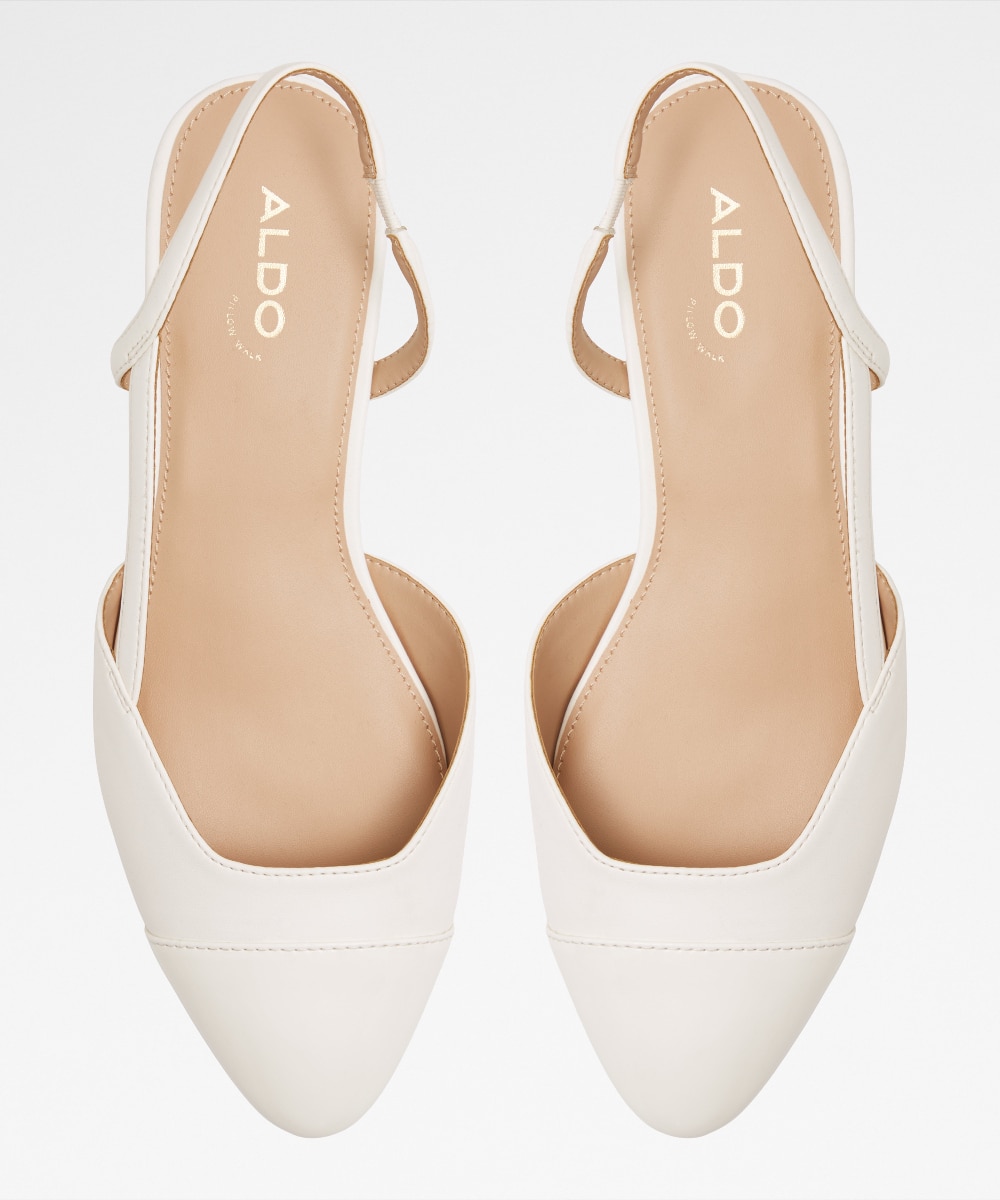 Zapatos de salón de mujer con punta redonda - Blanco Blanco-6