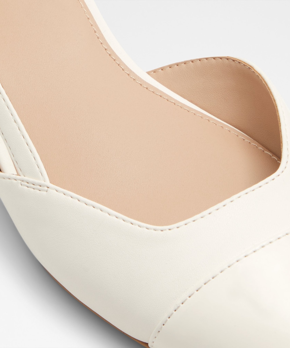 Zapatos de salón de mujer con punta redonda - Blanco Blanco-7
