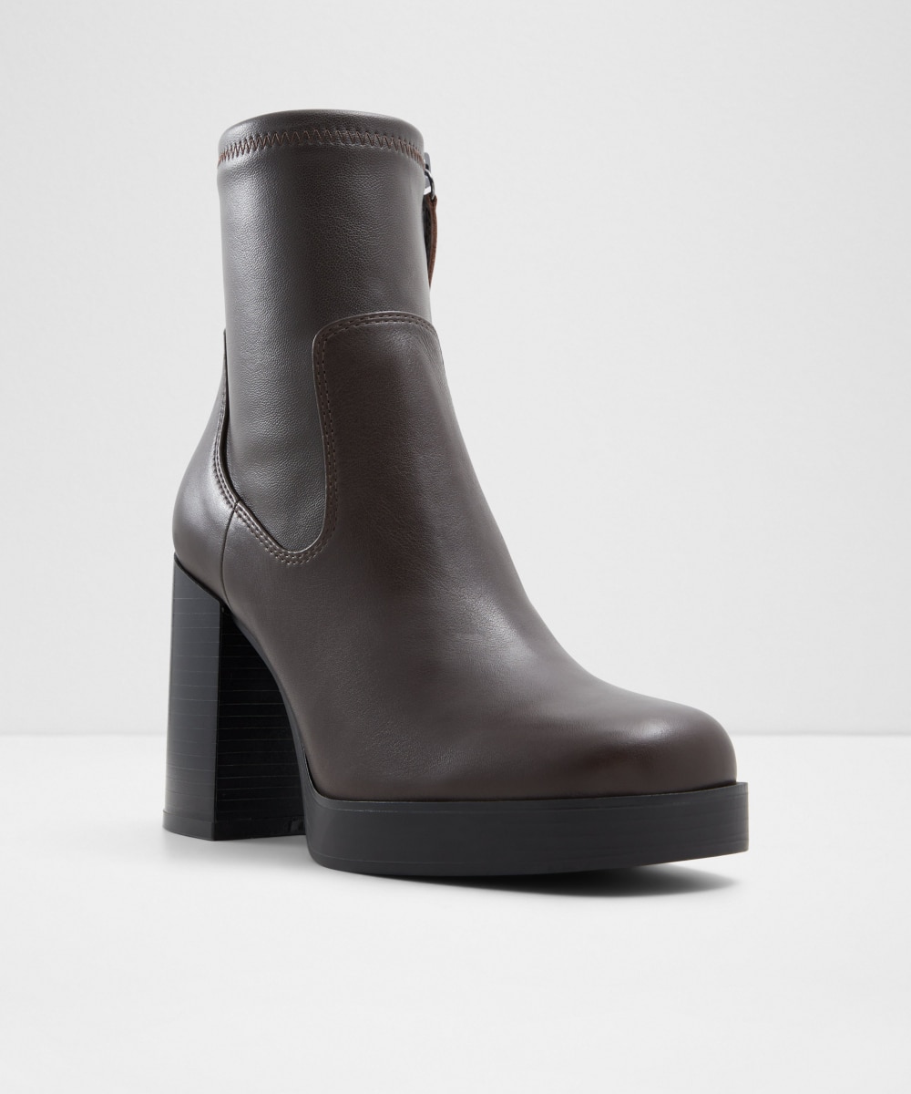 Botines de mujer con punta cuadrada - Aldo - Marrón Marrón-4
