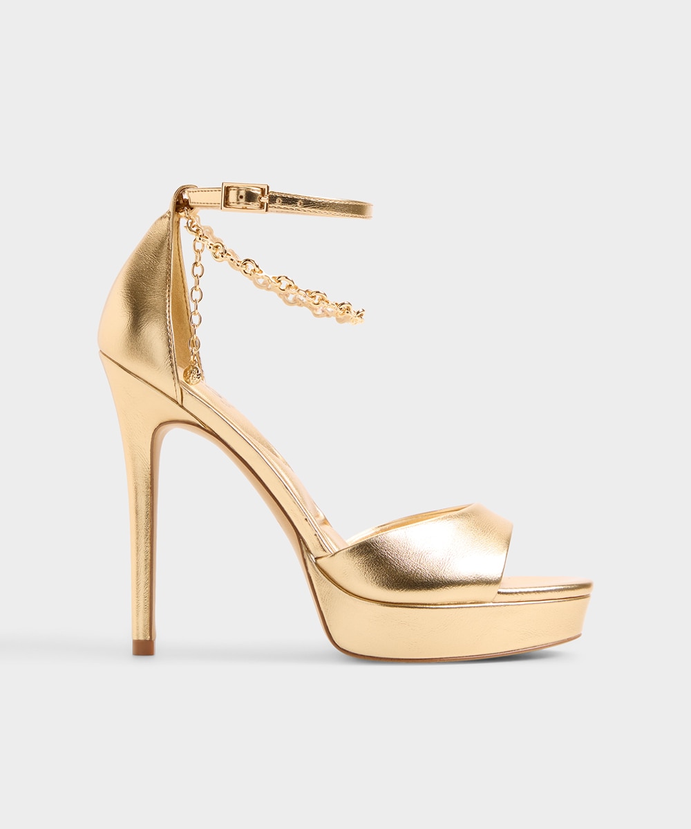 Sandalias de tacón de mujer con punta redonda - Aldo - Oro Oro-1