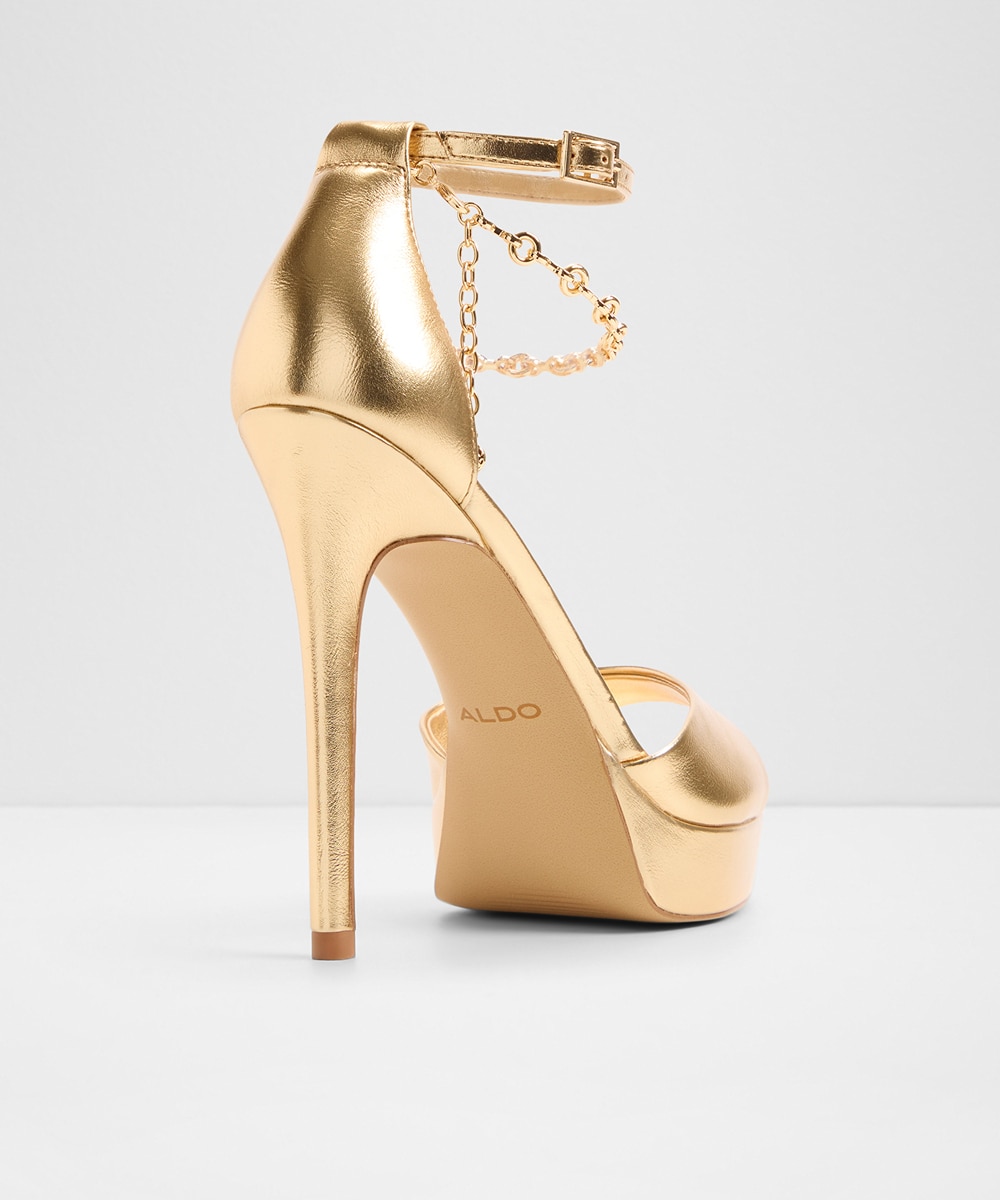 Sandalias de tacón de mujer con punta redonda - Aldo - Oro Oro-2