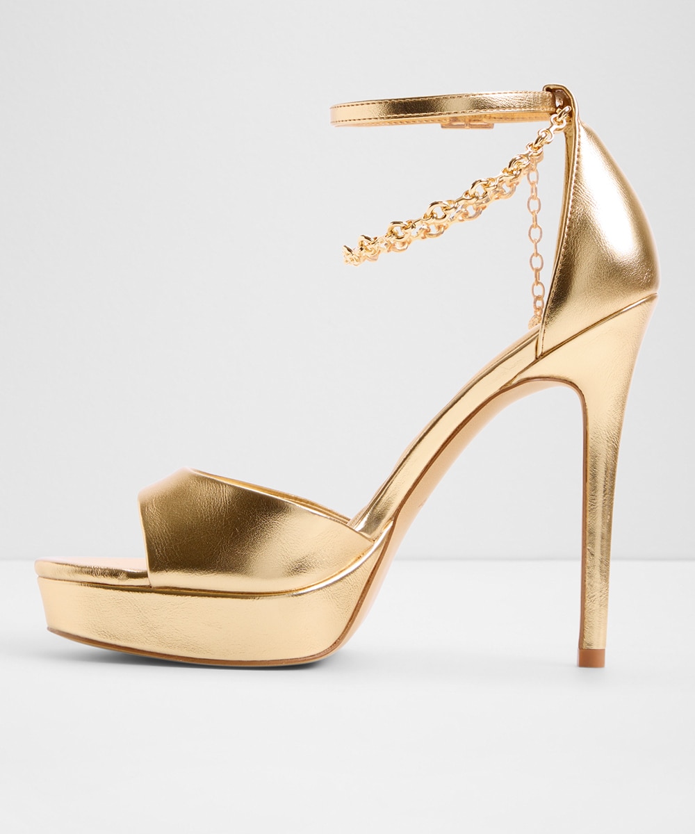 Sandalias de tacón de mujer con punta redonda - Aldo - Oro Oro-4