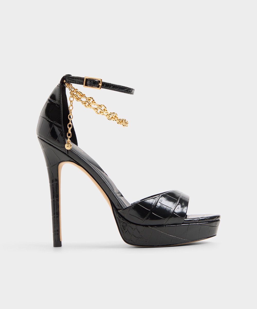 Sandalias de tacón de mujer con punta redonda - Aldo - Negro Negro-1