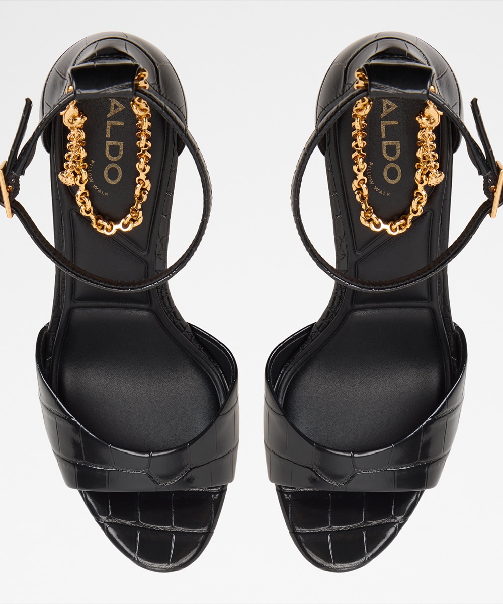 Sandalias de tacón de mujer con punta redonda - Aldo - Negro Negro-3