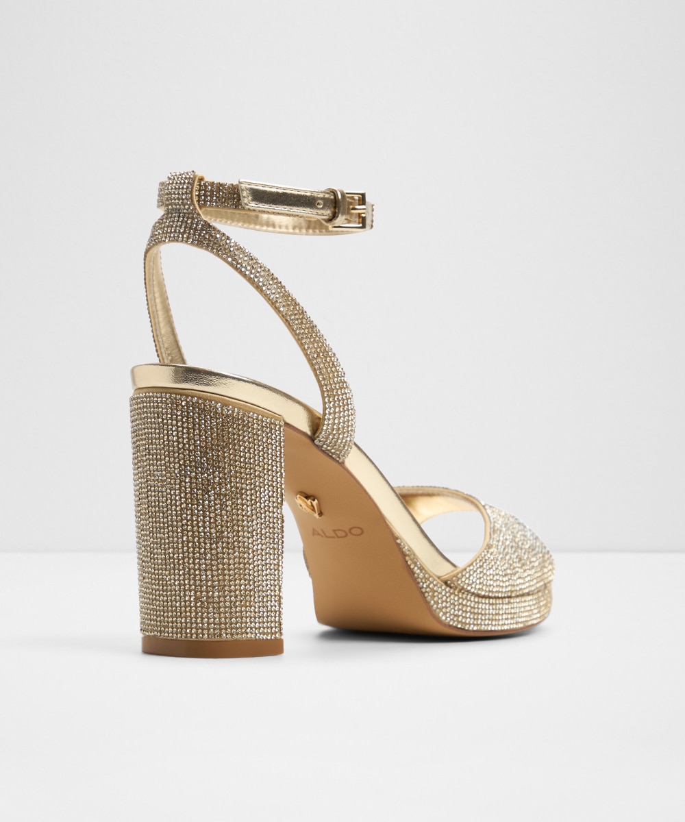 Sandalias de tacón de mujer con punta redonda - Aldo - Oro Oro-3