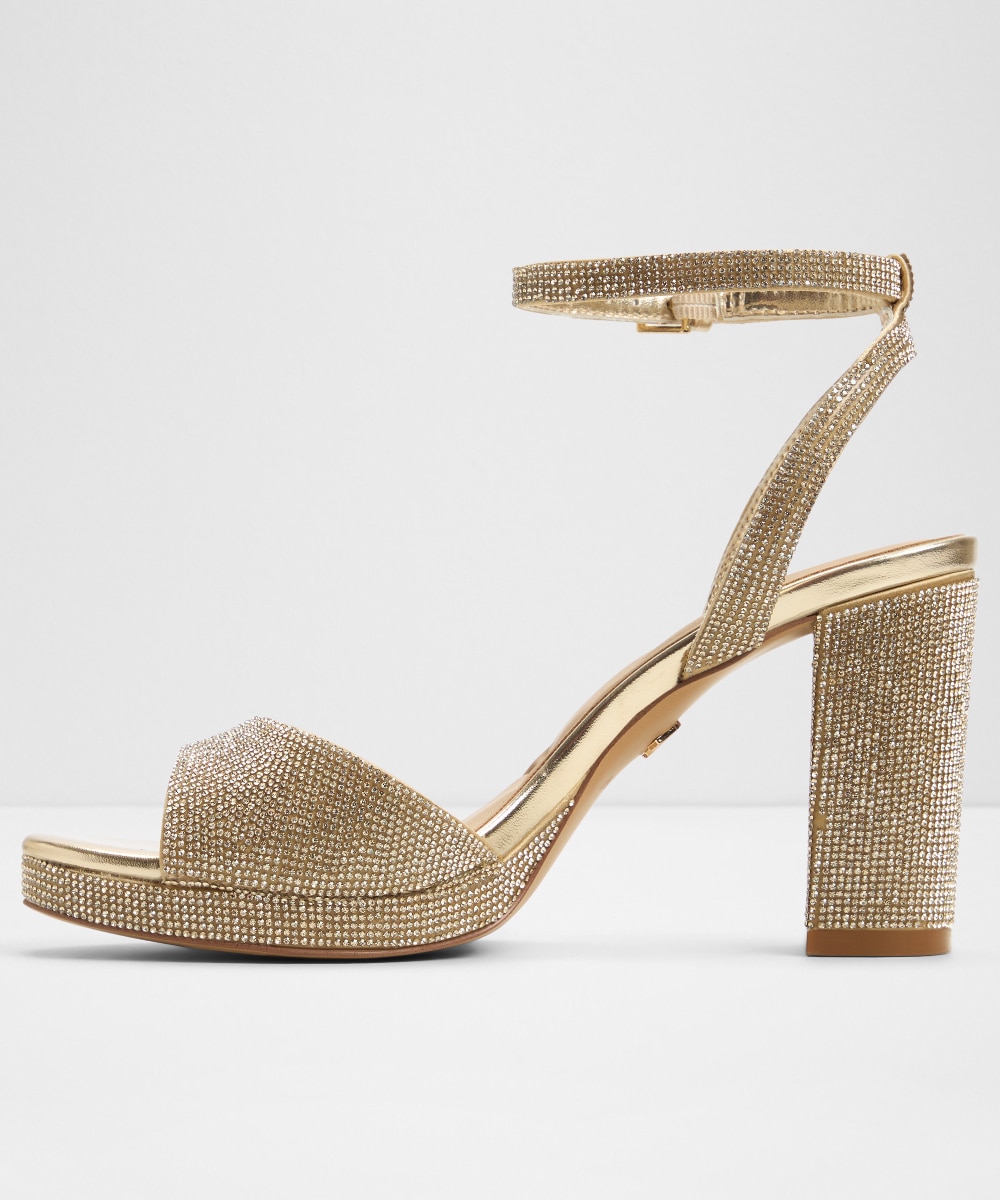 Sandalias de tacón de mujer con punta redonda - Aldo - Oro Oro-2