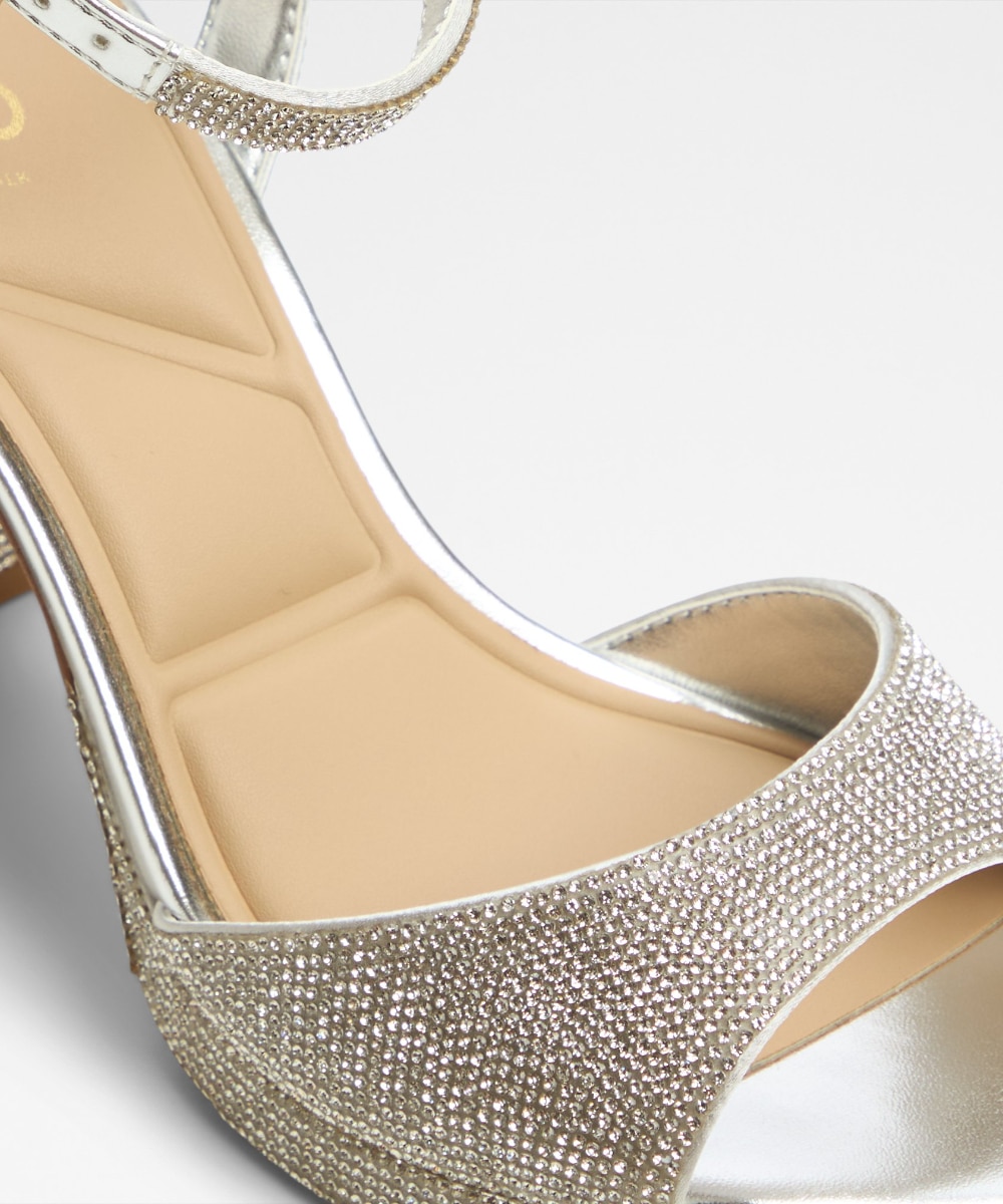 Sandalias de tacón de mujer con punta redonda - Aldo - Plata metalizada Plata metalizada-7