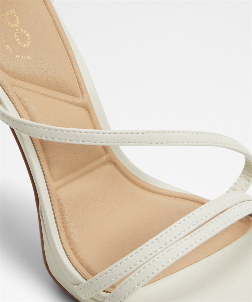 Sandalias de tacón de mujer con punta redonda - Oro Blanco-7