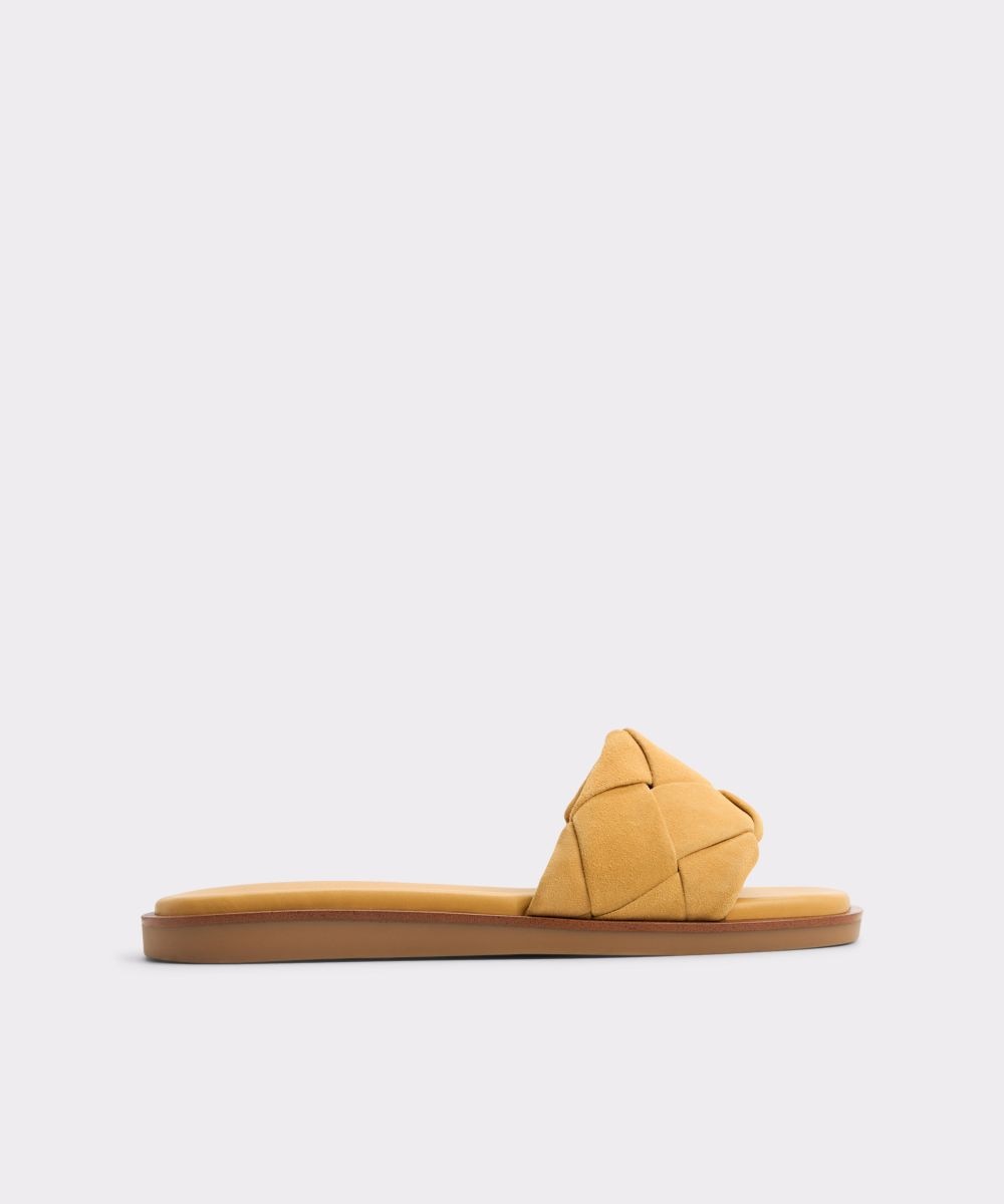 Sandalias planas de mujer con punta cuadrada - Aldo - Amarillo Amarillo-1