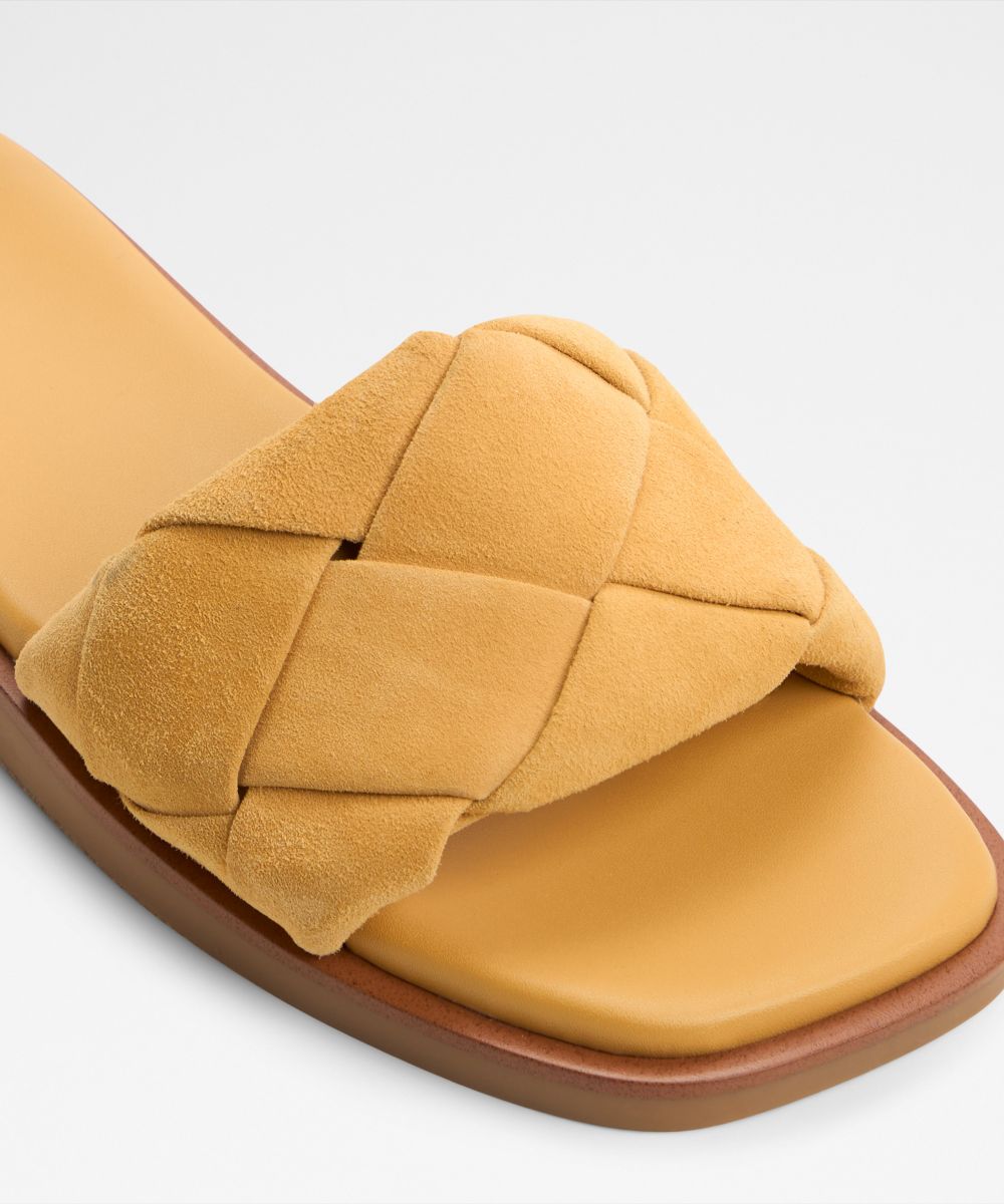 Sandalias planas de mujer con punta cuadrada - Aldo - Amarillo Amarillo-5