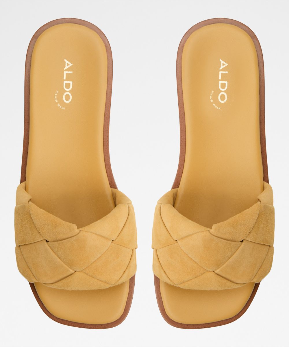 Sandalias planas de mujer con punta cuadrada - Aldo - Amarillo Amarillo-6