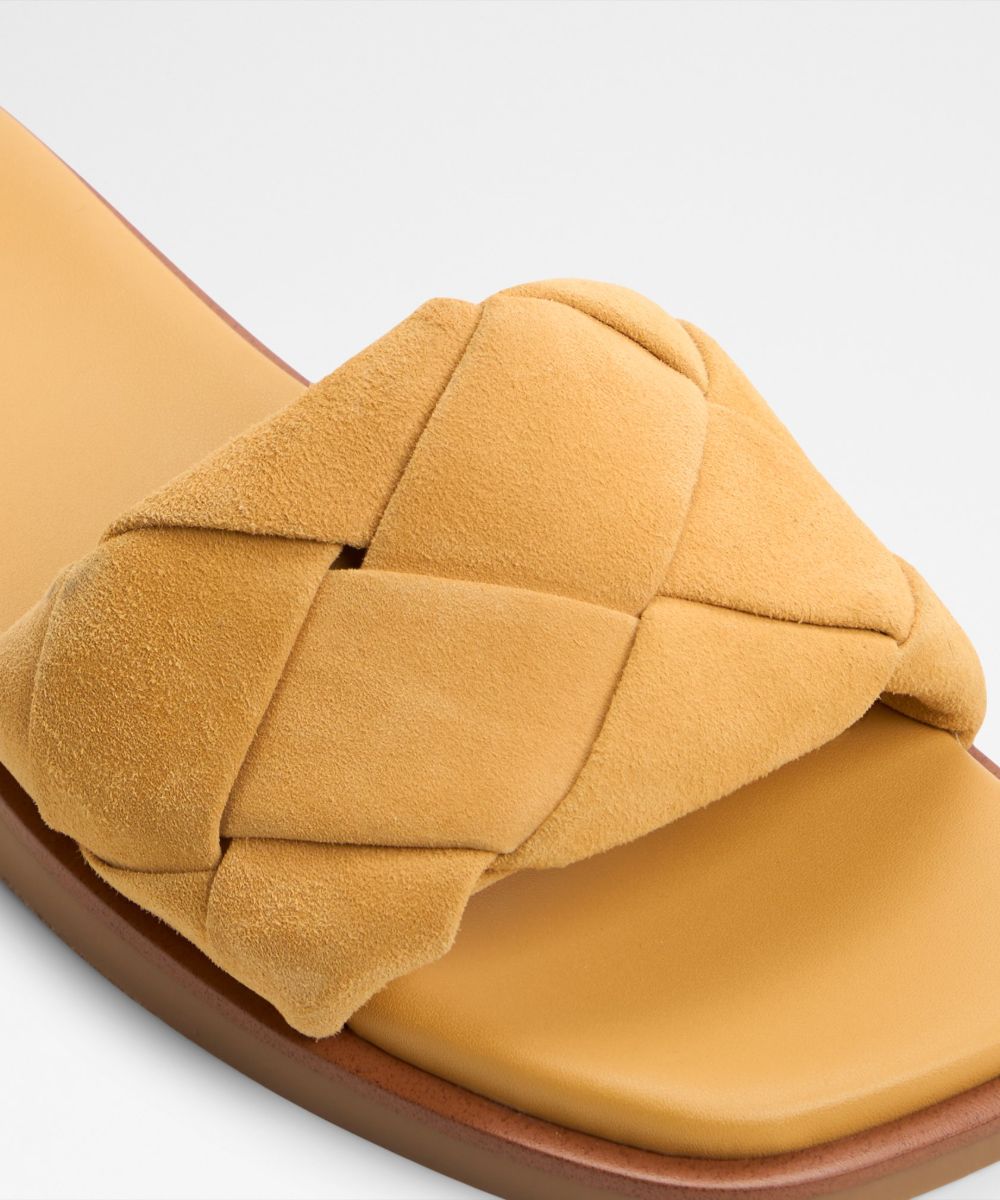 Sandalias planas de mujer con punta cuadrada - Aldo - Amarillo Amarillo-7