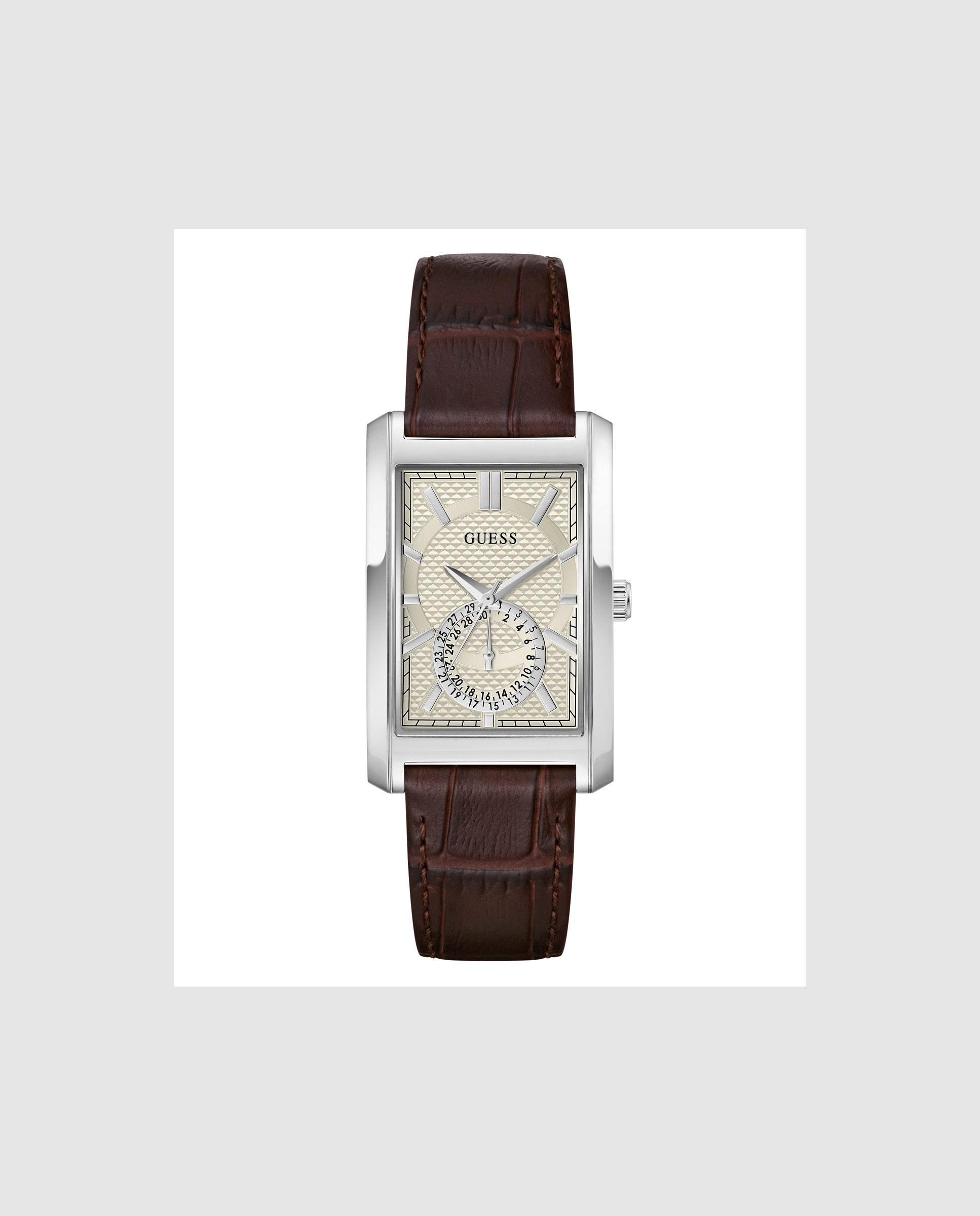 Reloj de hombre hugh gw1152g1 de piel sintética - Guess - Marrón Marrón-1
