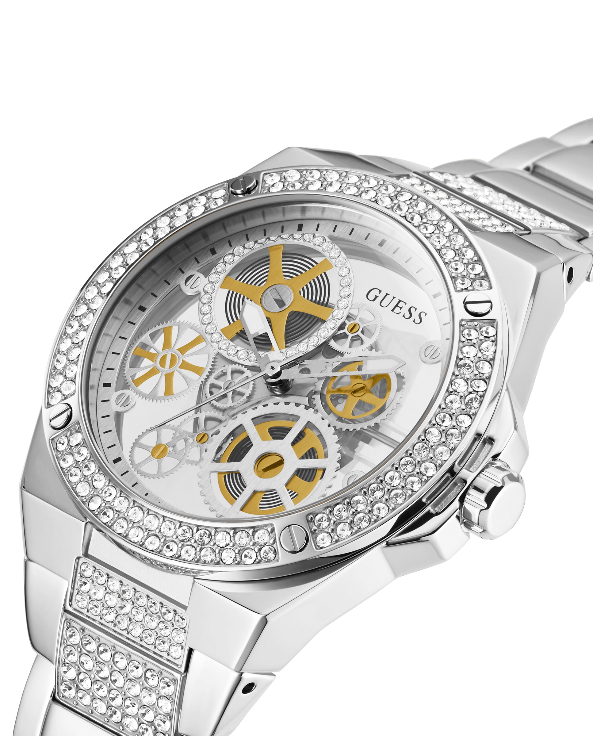 Reloj de hombre big reveal gw0323g1 de acero y correa plateada - Plata Plata-4