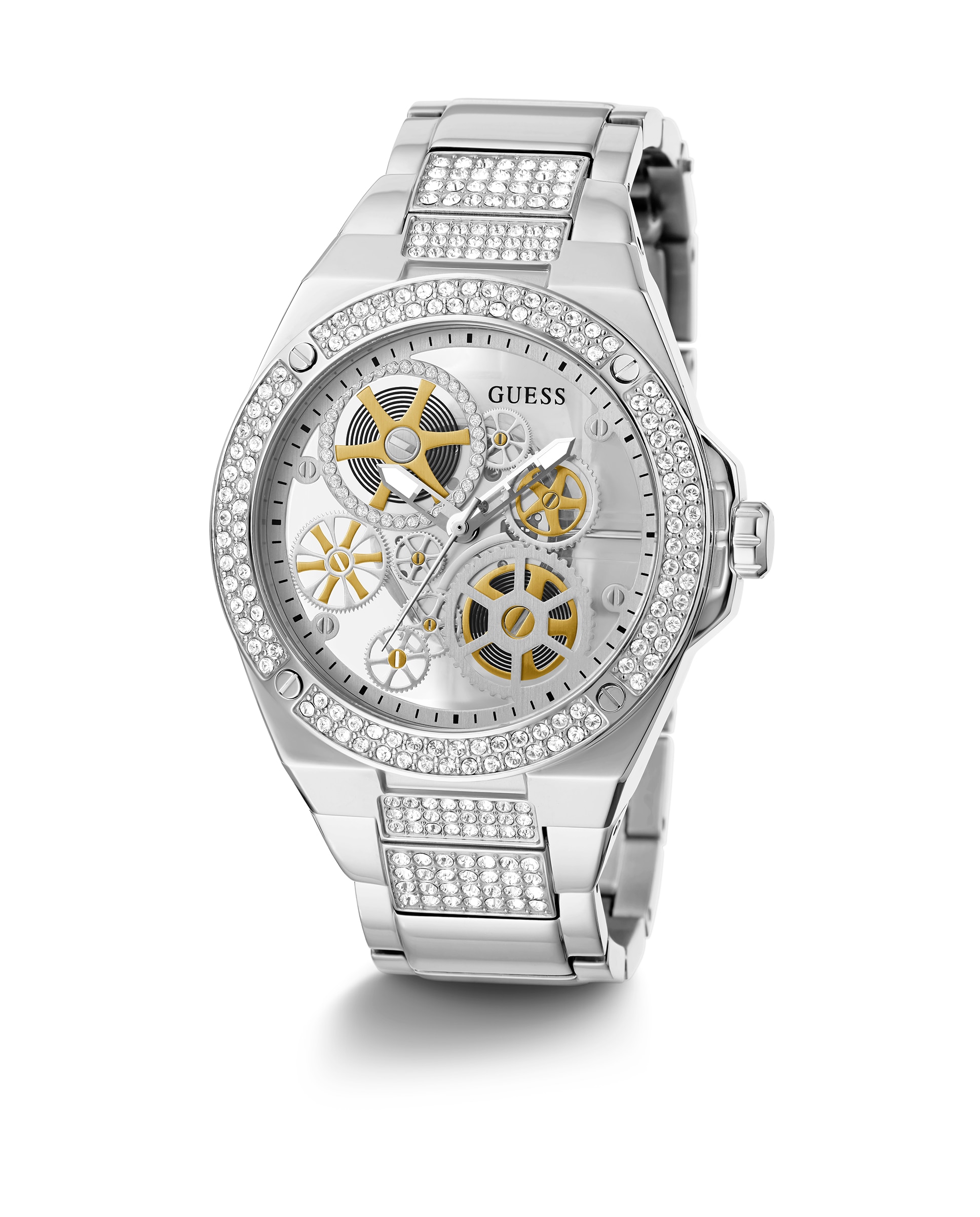 Reloj de hombre big reveal gw0323g1 de acero y correa plateada - Plata Plata-5