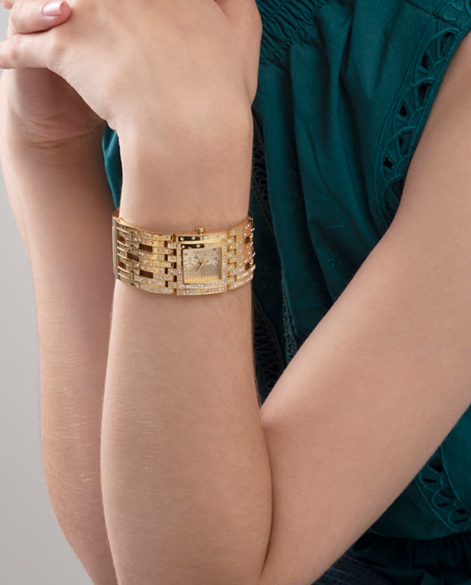 Reloj de mujer Waterfall GW0441L2 de acero y correa dorada Oro-6