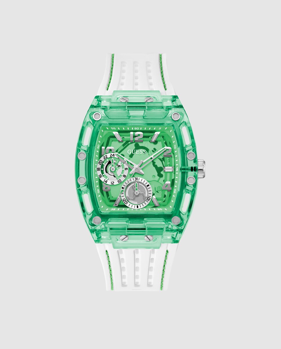 Reloj de hombre Phoenix GW0499G10 de silicona y correa blanca Blanco-1