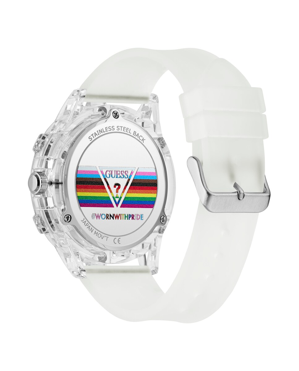 Reloj de hombre King GW0908G3 de silicona y correa blanca · Guess