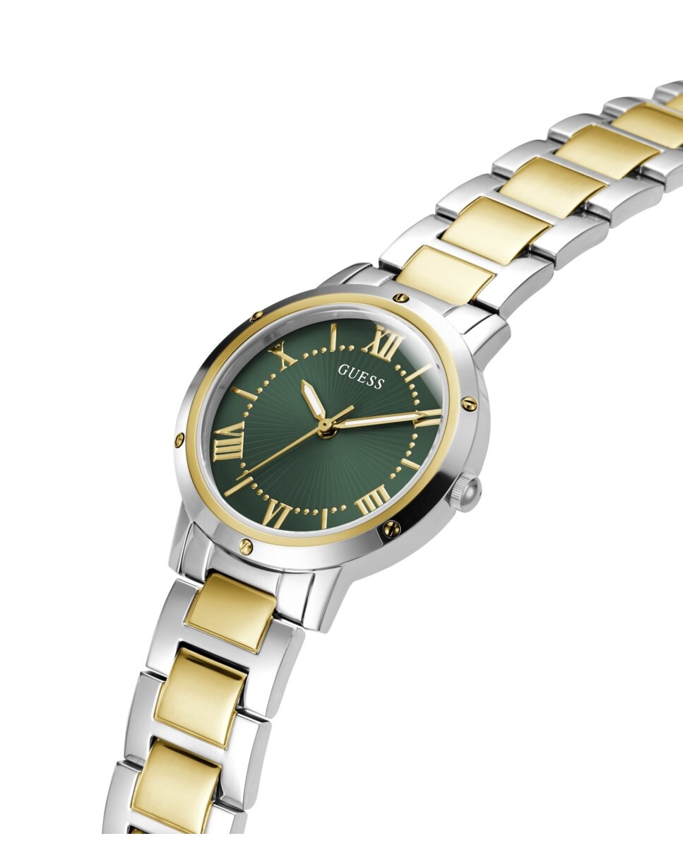 Reloj de mujer Dawn GW0404L5 de acero y correa bicolor Plata-4