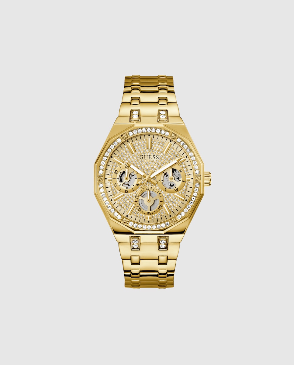 Reloj de hombre Kryptonite GW0960G2 de acero y correa dorada Oro-1