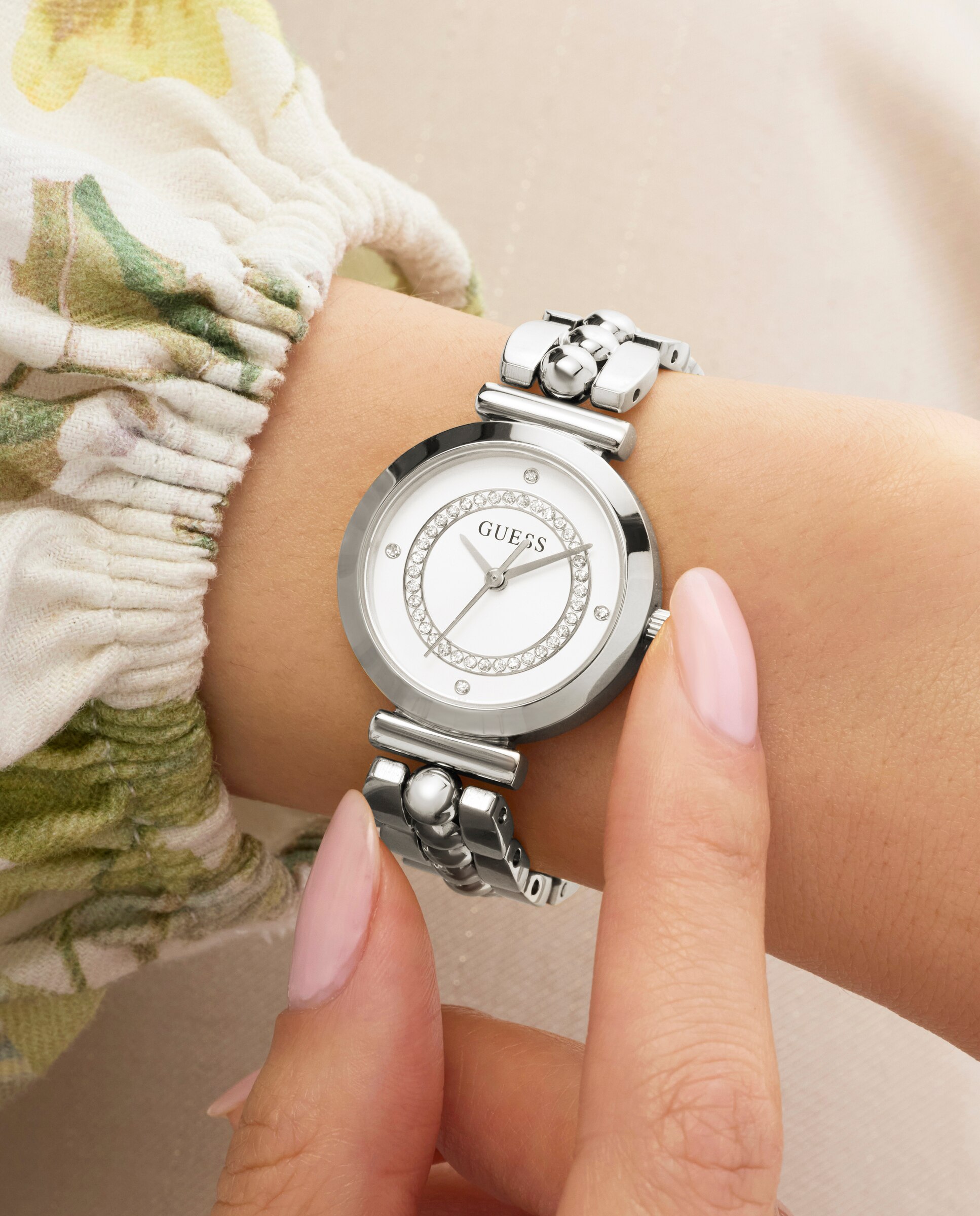 Reloj de mujer leena gw0994l1 de acero y correa plateada/gris - Guess - Plata Plata-5