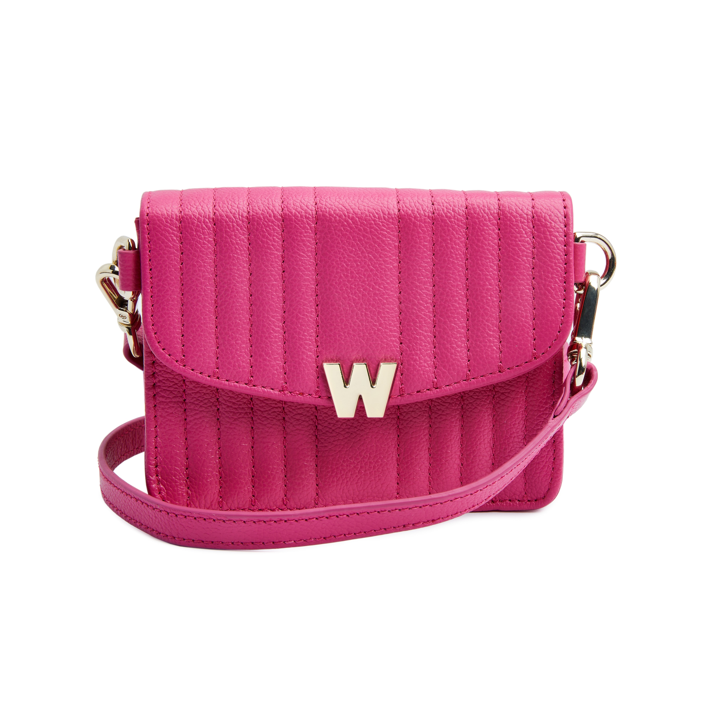 Imagen 0 de Bolso de hombro Mimi de cuero cruzada pequeña de color rosa Rosa