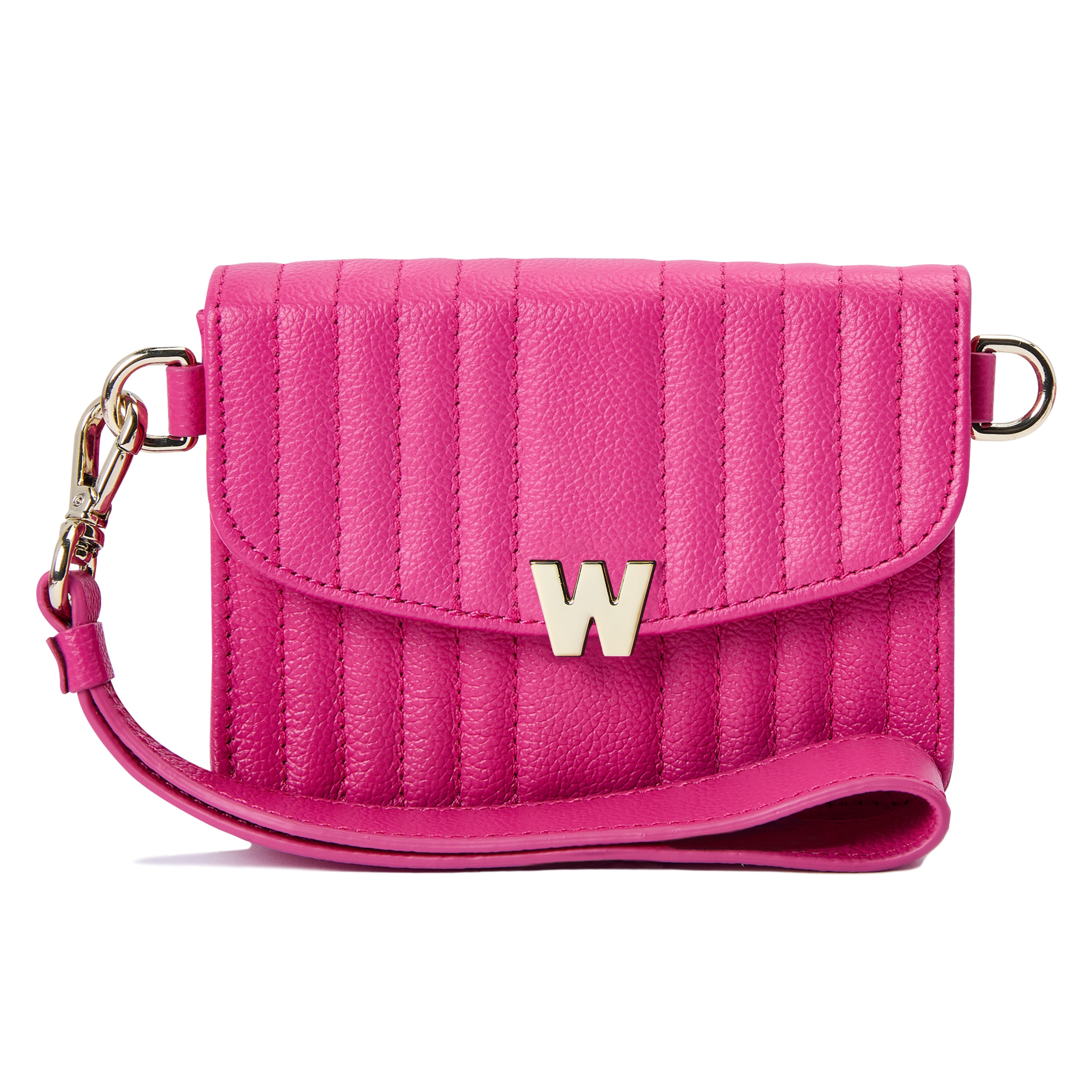 Bolso de hombro Mimi de cuero cruzada pequeña de color - Wolf - Rosa Rosa-3