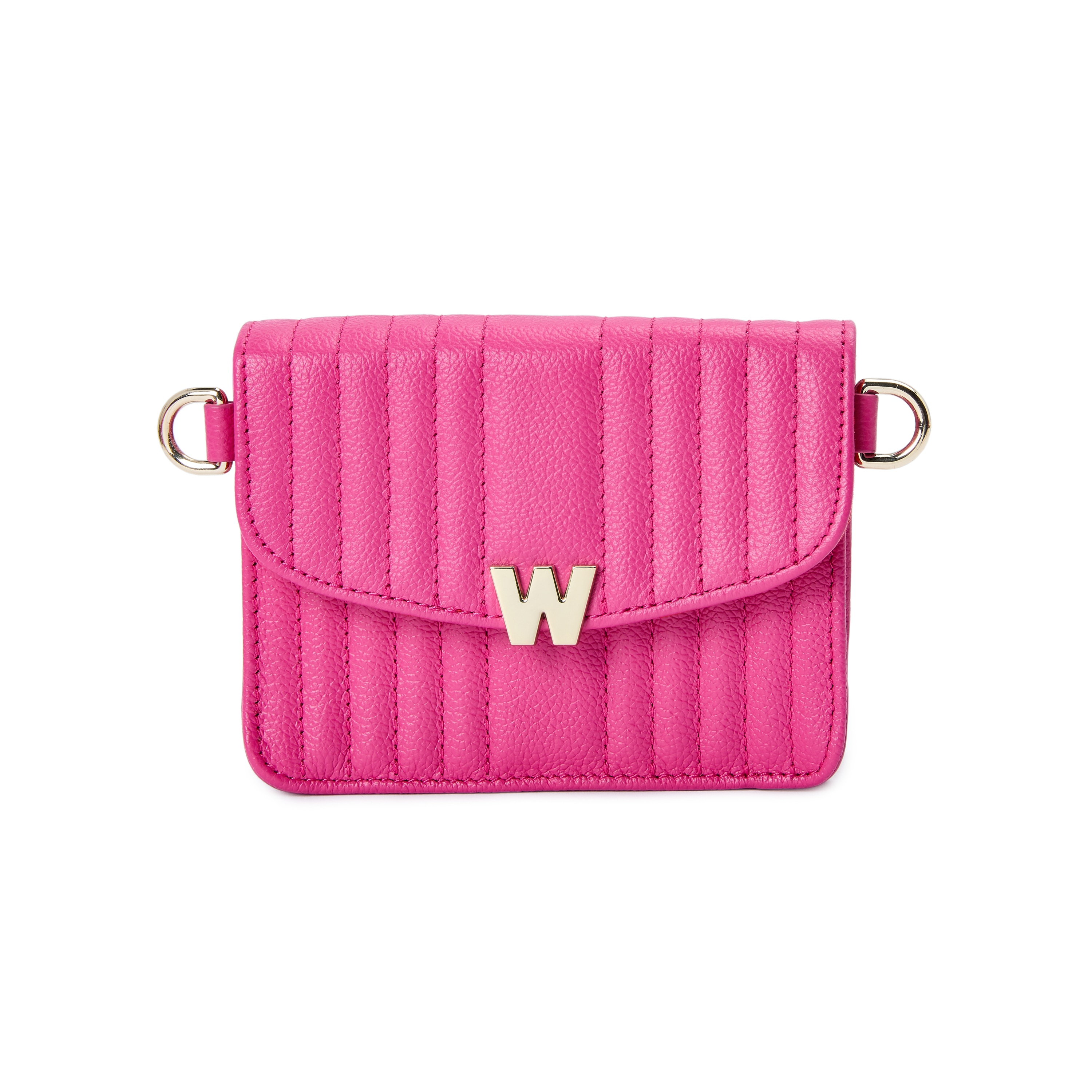Bolso de hombro Mimi de cuero cruzada pequeña de color - Wolf - Rosa Rosa-2