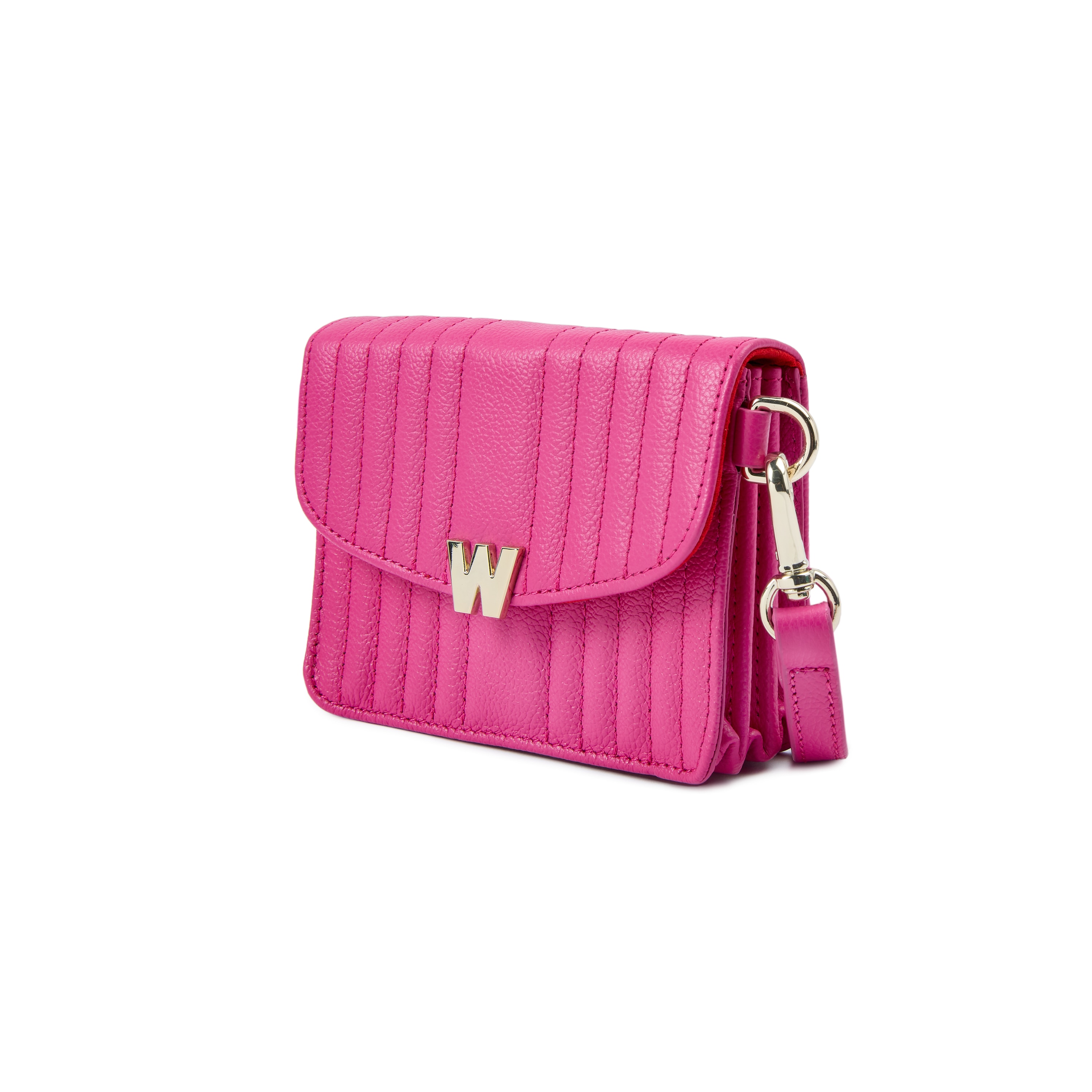 Bolso de hombro Mimi de cuero cruzada pequeña de color - Wolf - Rosa Rosa-5