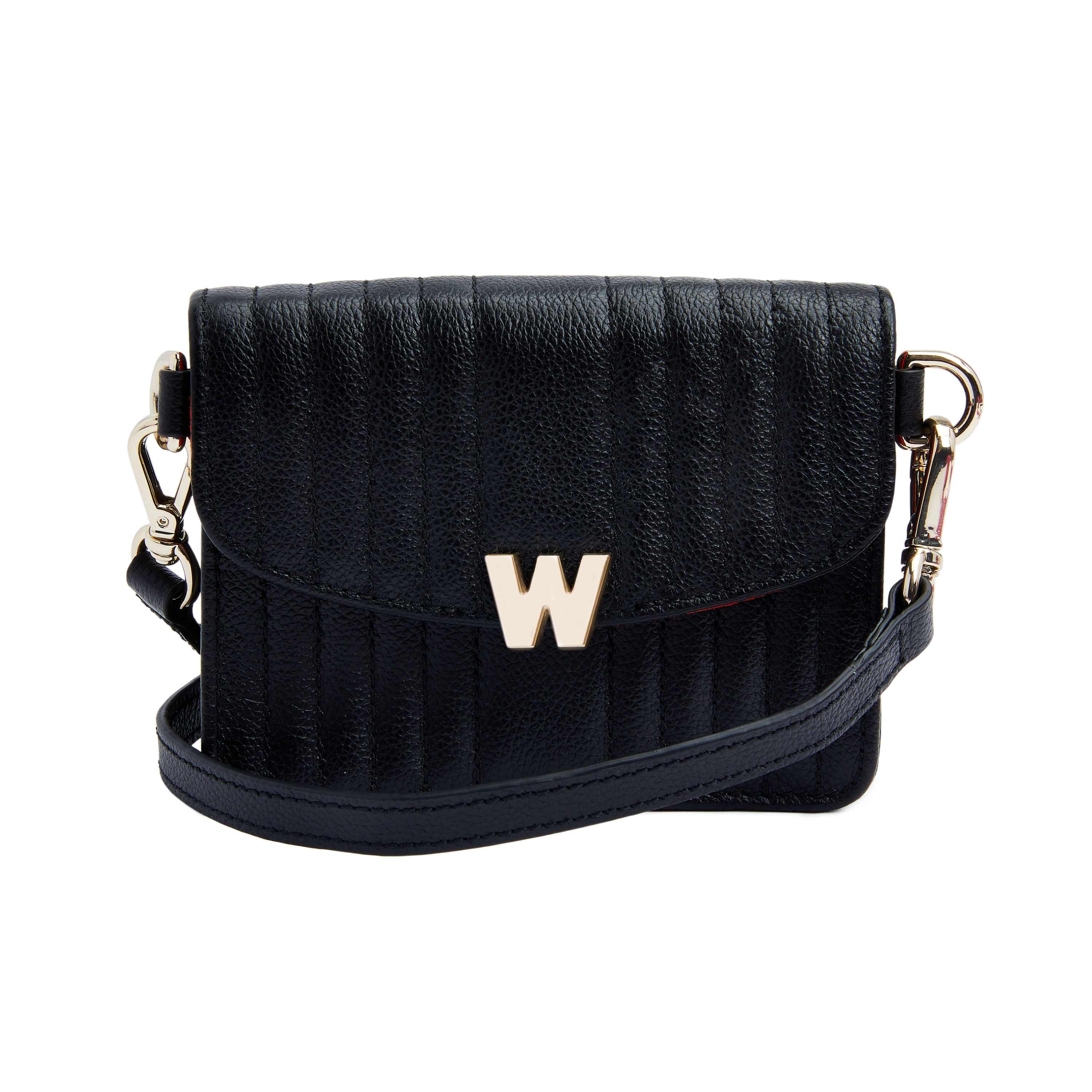 Imagen 0 de Bolso de hombro Mimi de cuero cruzada pequeña de color negro Negro
