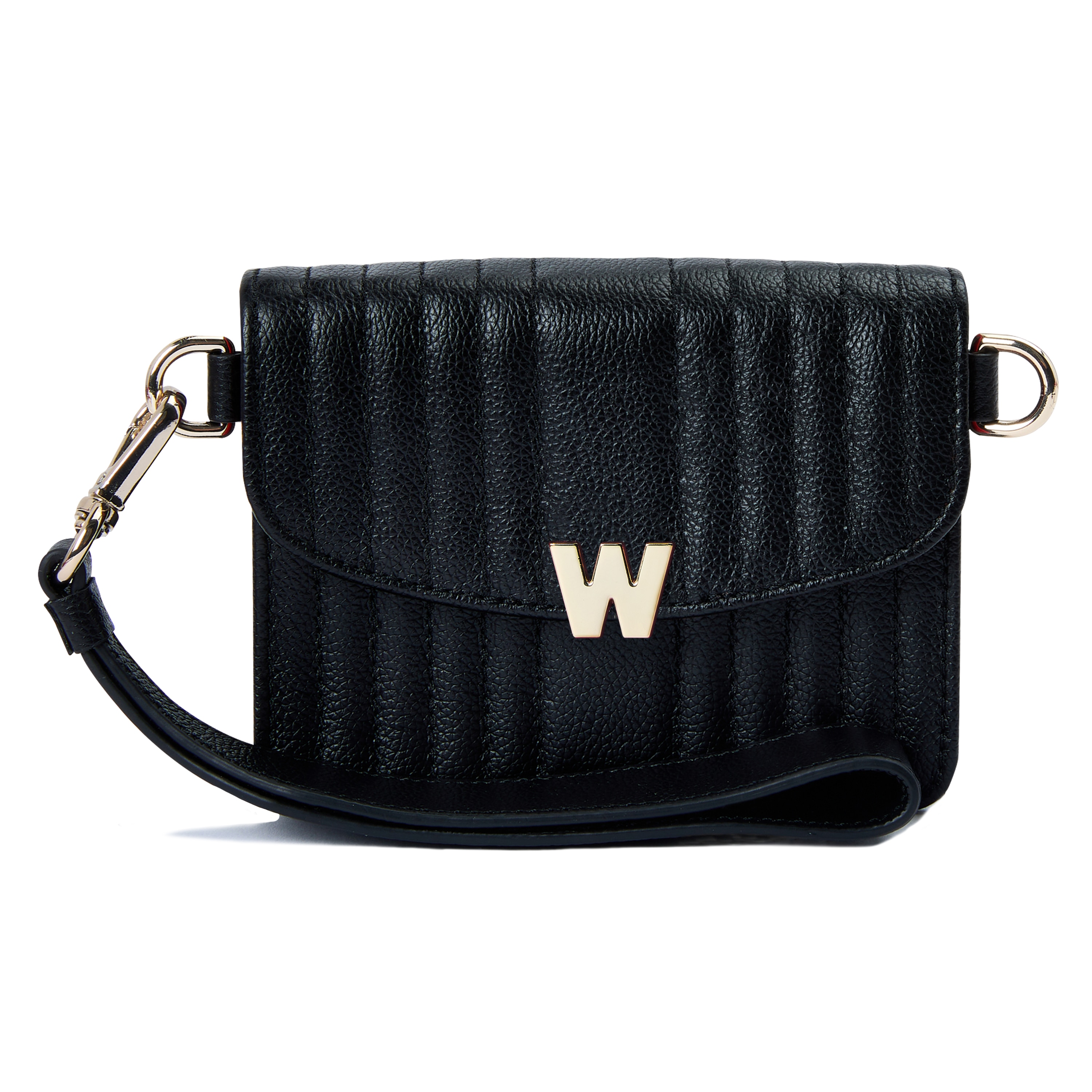 Bolso de hombro Mimi de cuero cruzada pequeña de color - Wolf - Negro Negro-3