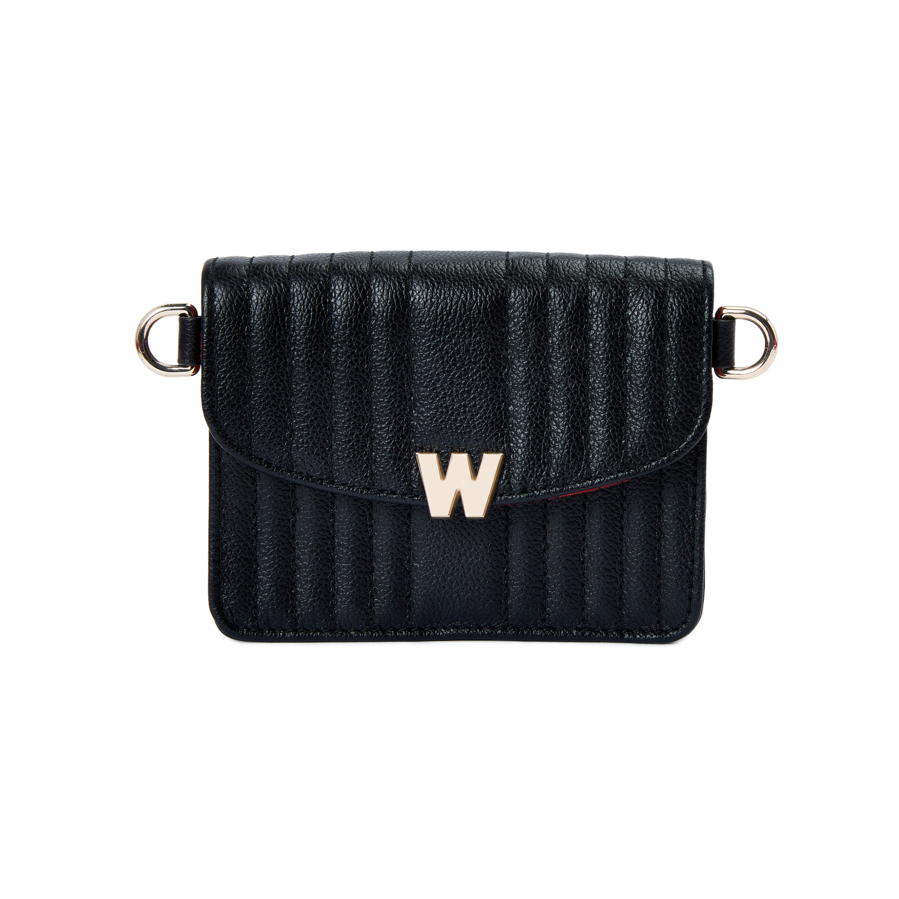 Bolso de hombro Mimi de cuero cruzada pequeña de color - Wolf - Negro Negro-2