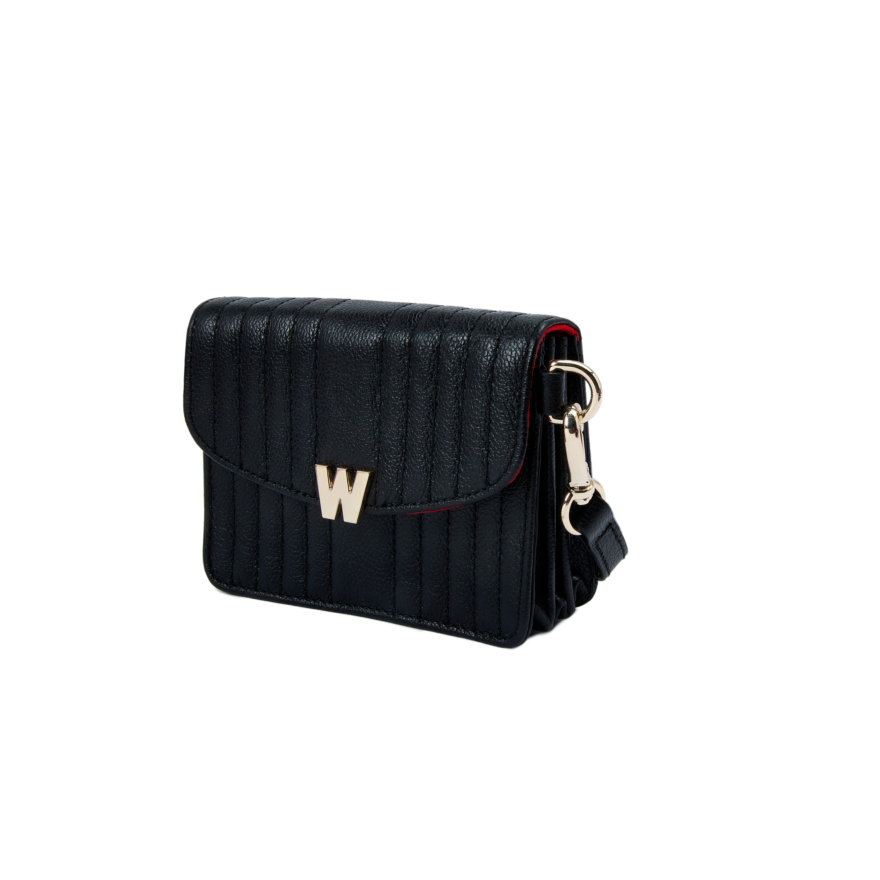 Bolso de hombro Mimi de cuero cruzada pequeña de color - Wolf - Negro Negro-5