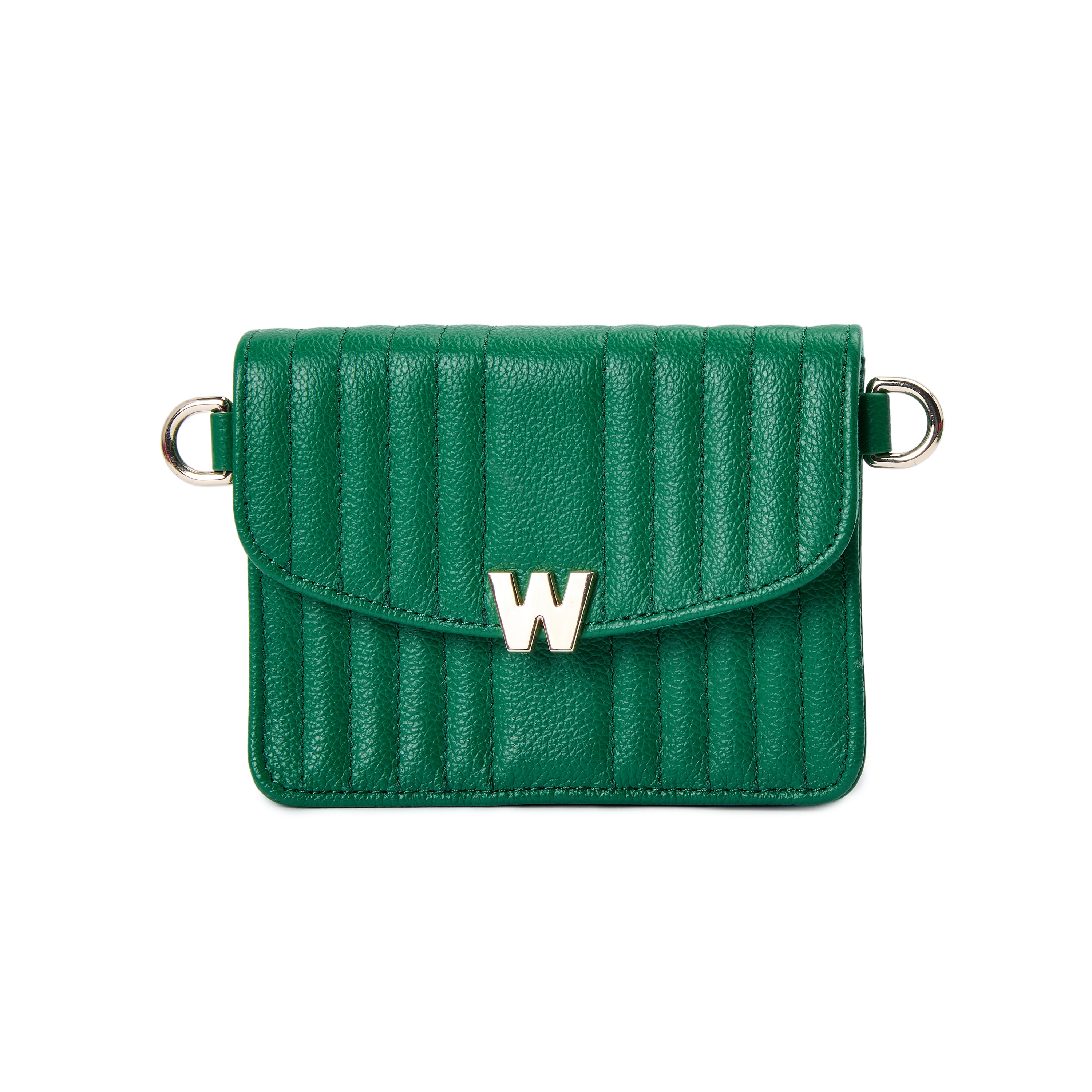 Bolso de hombro Mimi de cuero cruzada pequeña de color - Wolf - Verde Verde-2