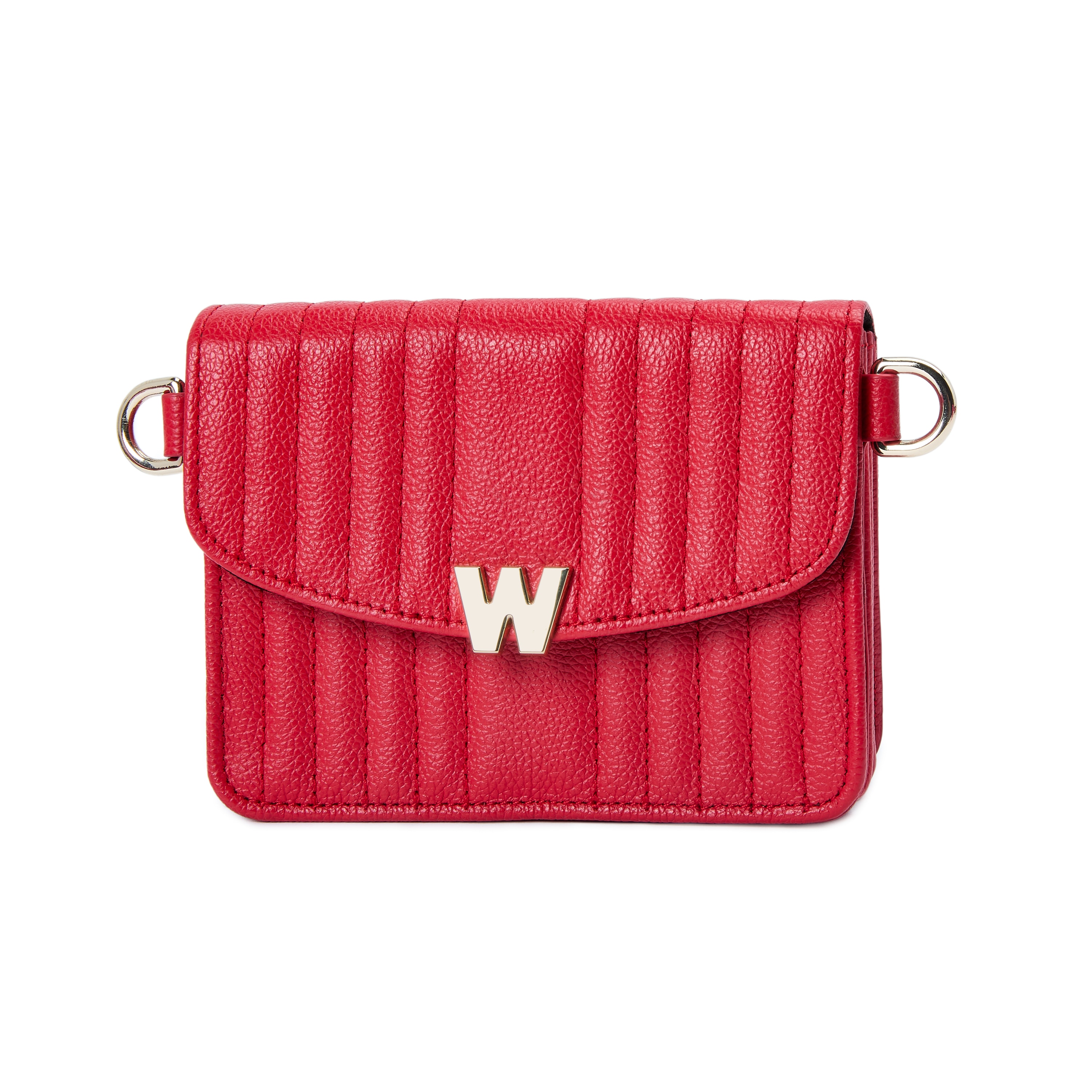 Bolso de hombro Mimi de cuero cruzada pequeña de color - Wolf - Rojo Rojo-2