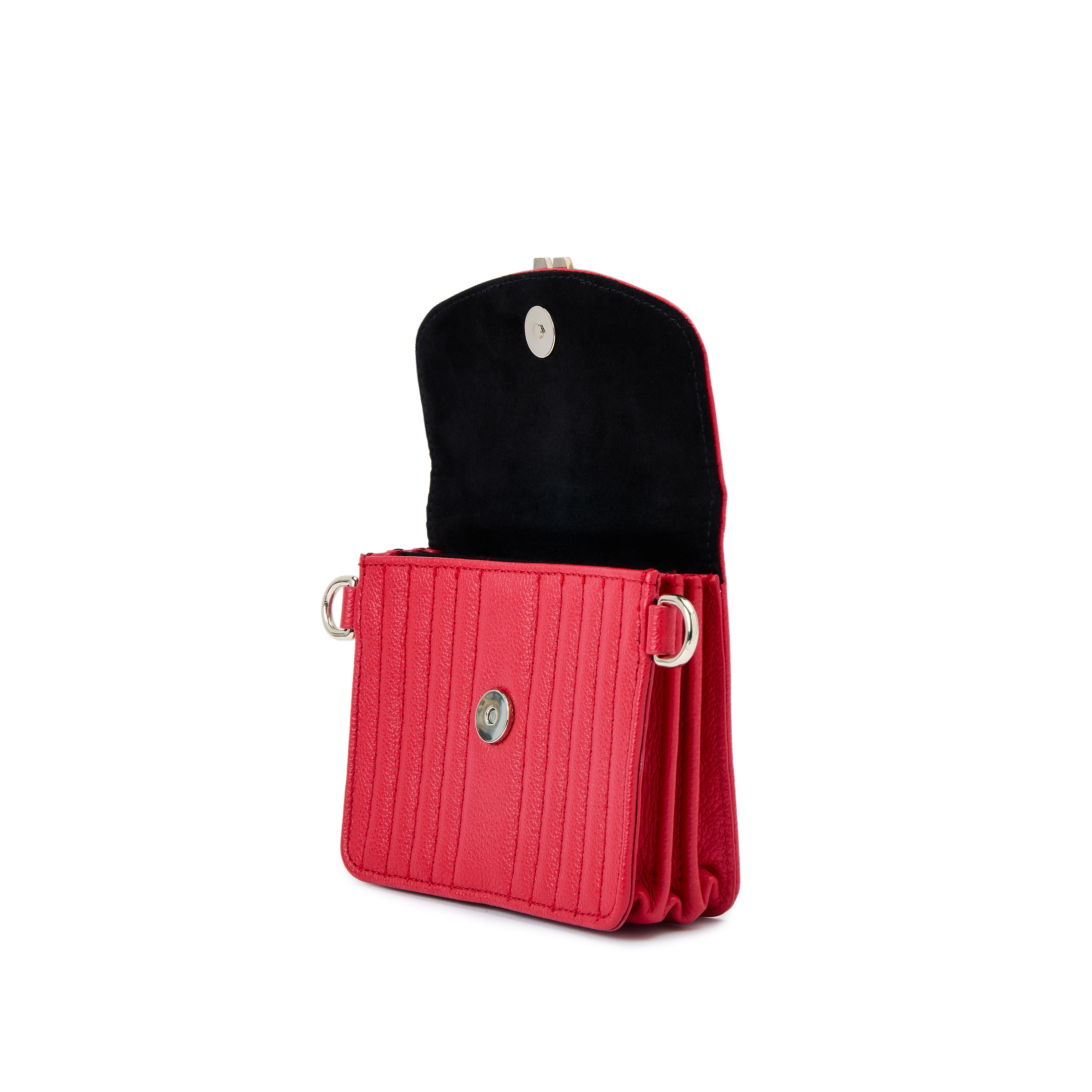 Bolso de hombro Mimi de cuero cruzada pequeña de color - Wolf - Rojo Rojo-6
