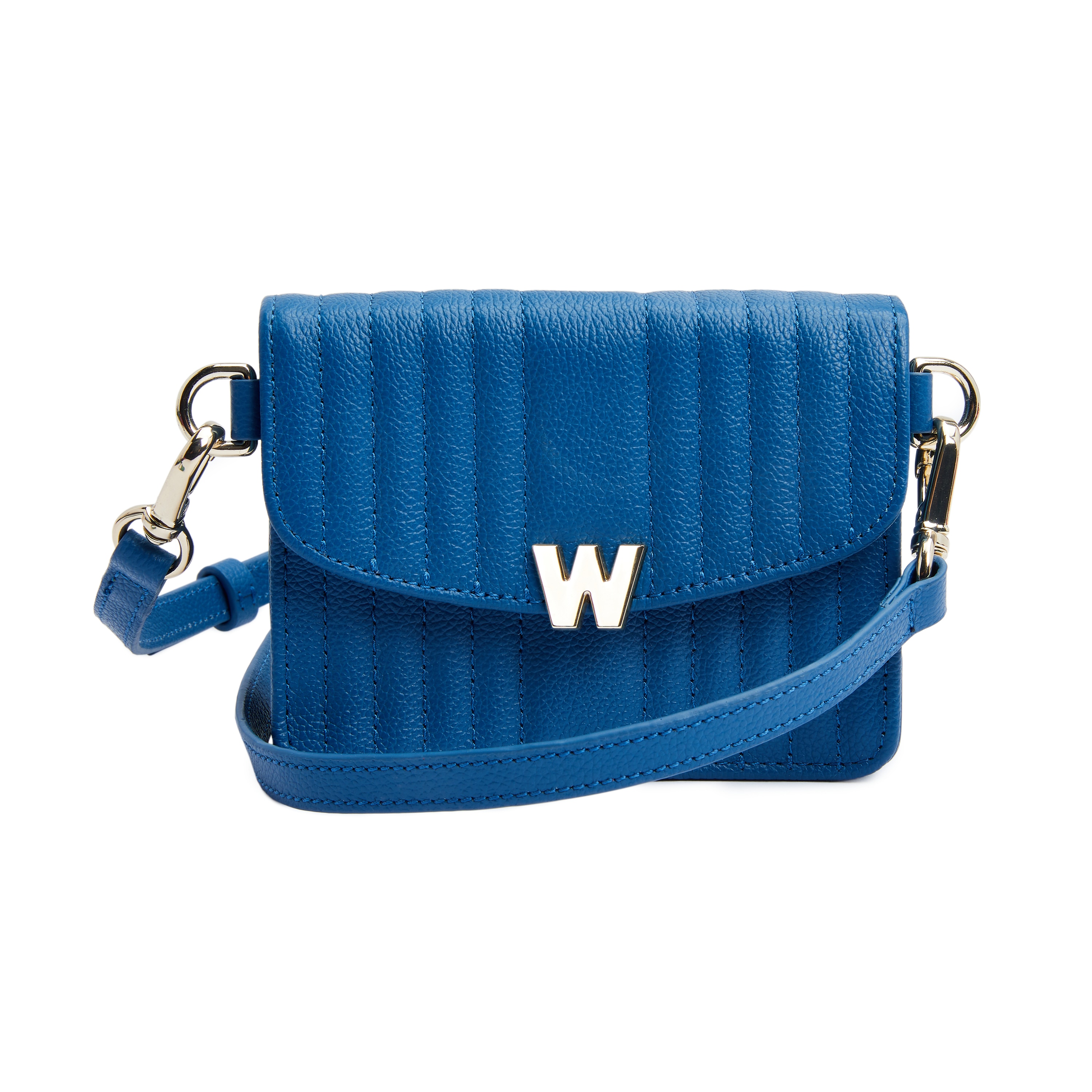 Imagen 0 de Bolso de hombro Mimi de cuero cruzada pequeña de color azul Azul marino