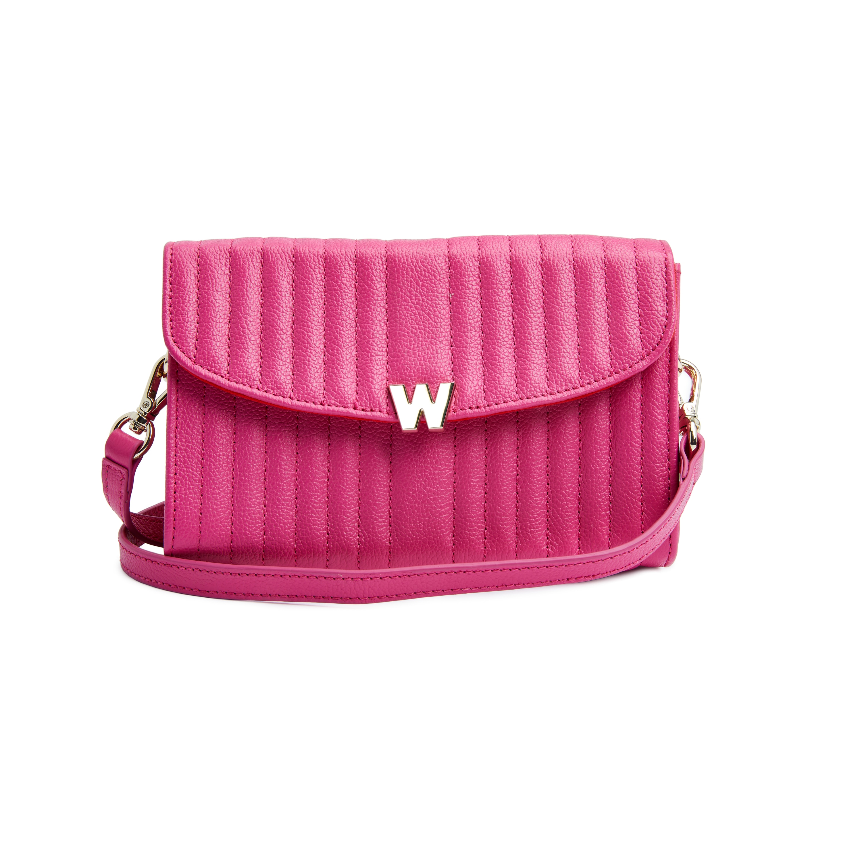Imagen 0 de Bolso de hombro Mimi de cuero cruzada de color rosa Rosa