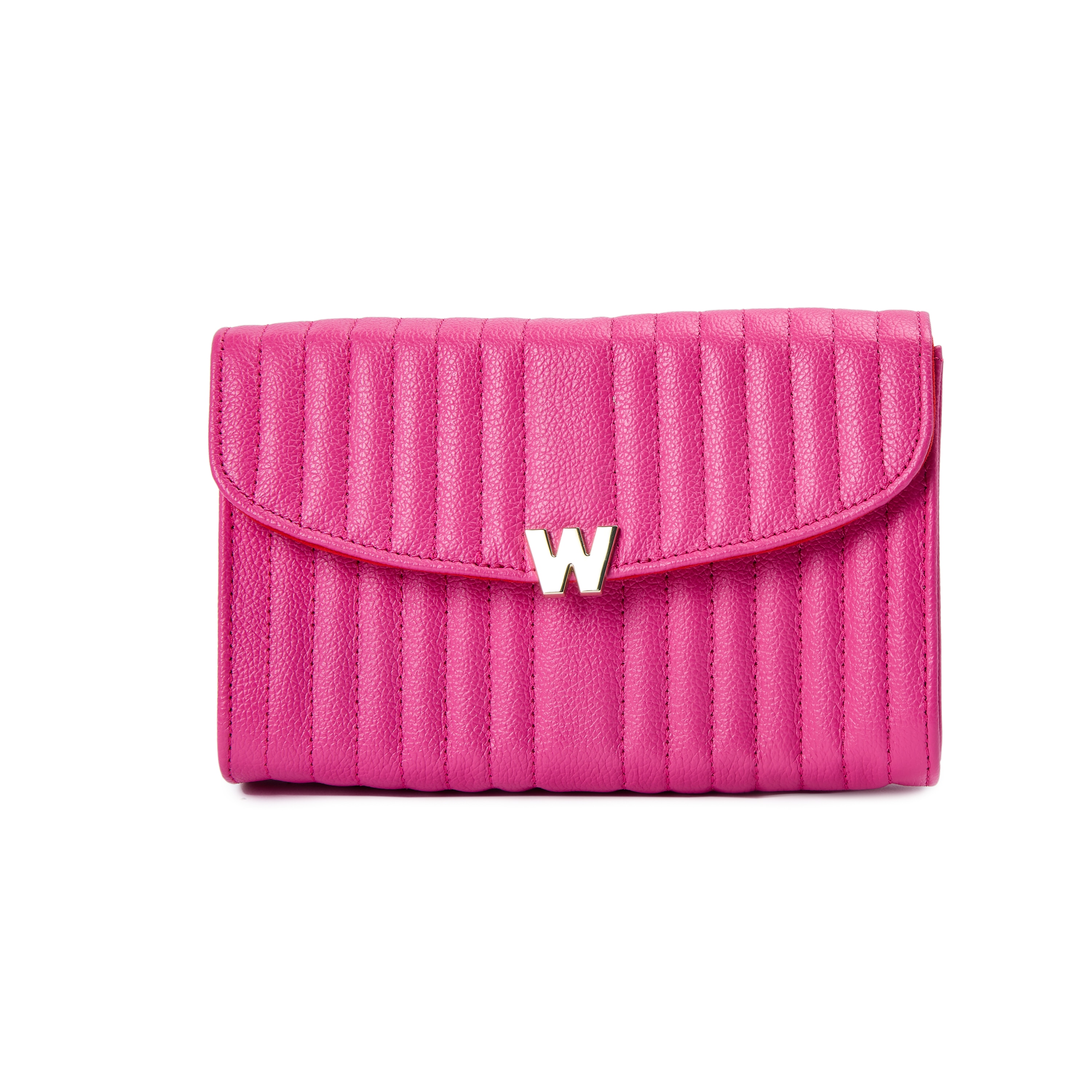 Bolso de hombro Mimi de cuero cruzada de color - Wolf - Rosa Rosa-2