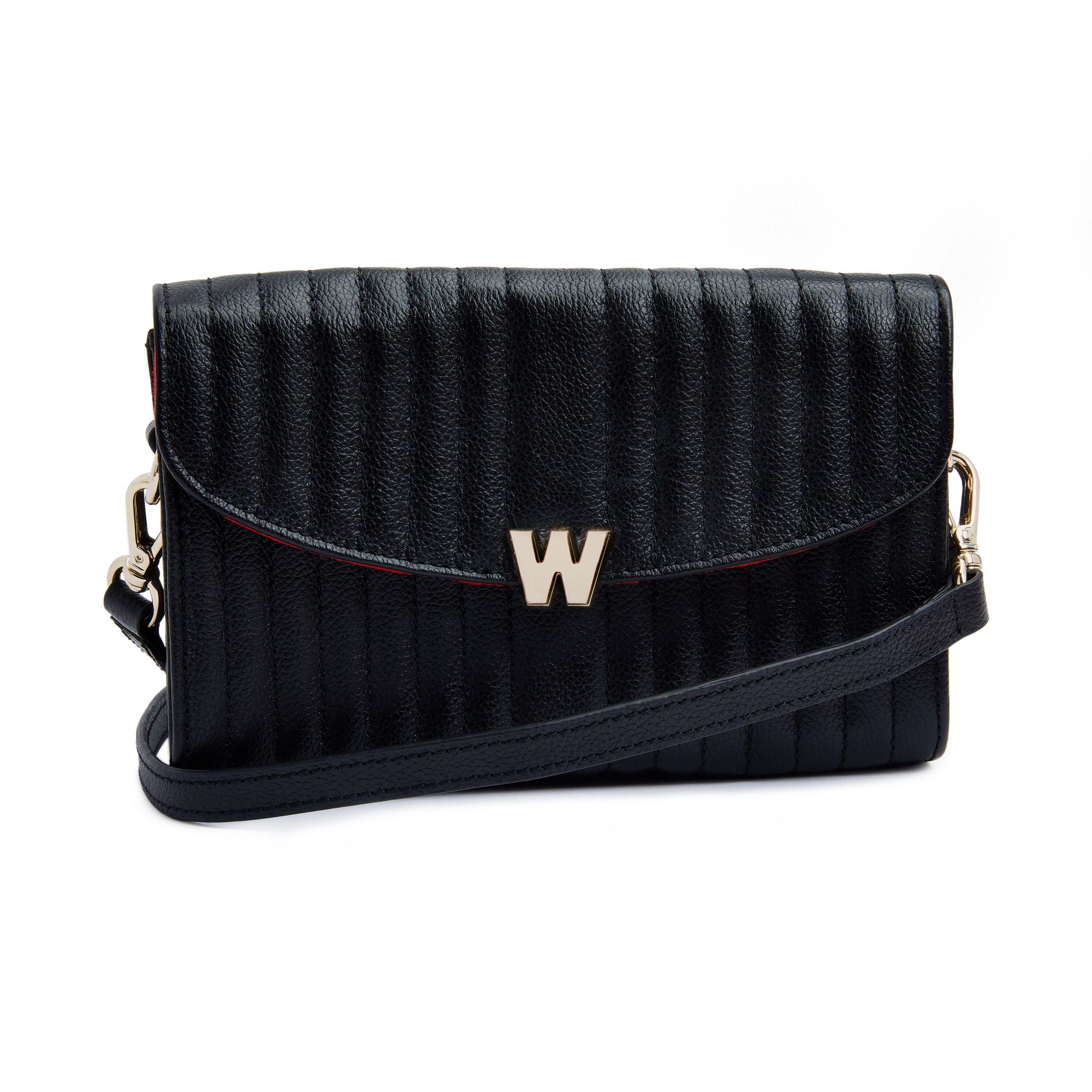 Imagen 0 de Bolso de hombro Mimi de cuero cruzada de color negro Negro