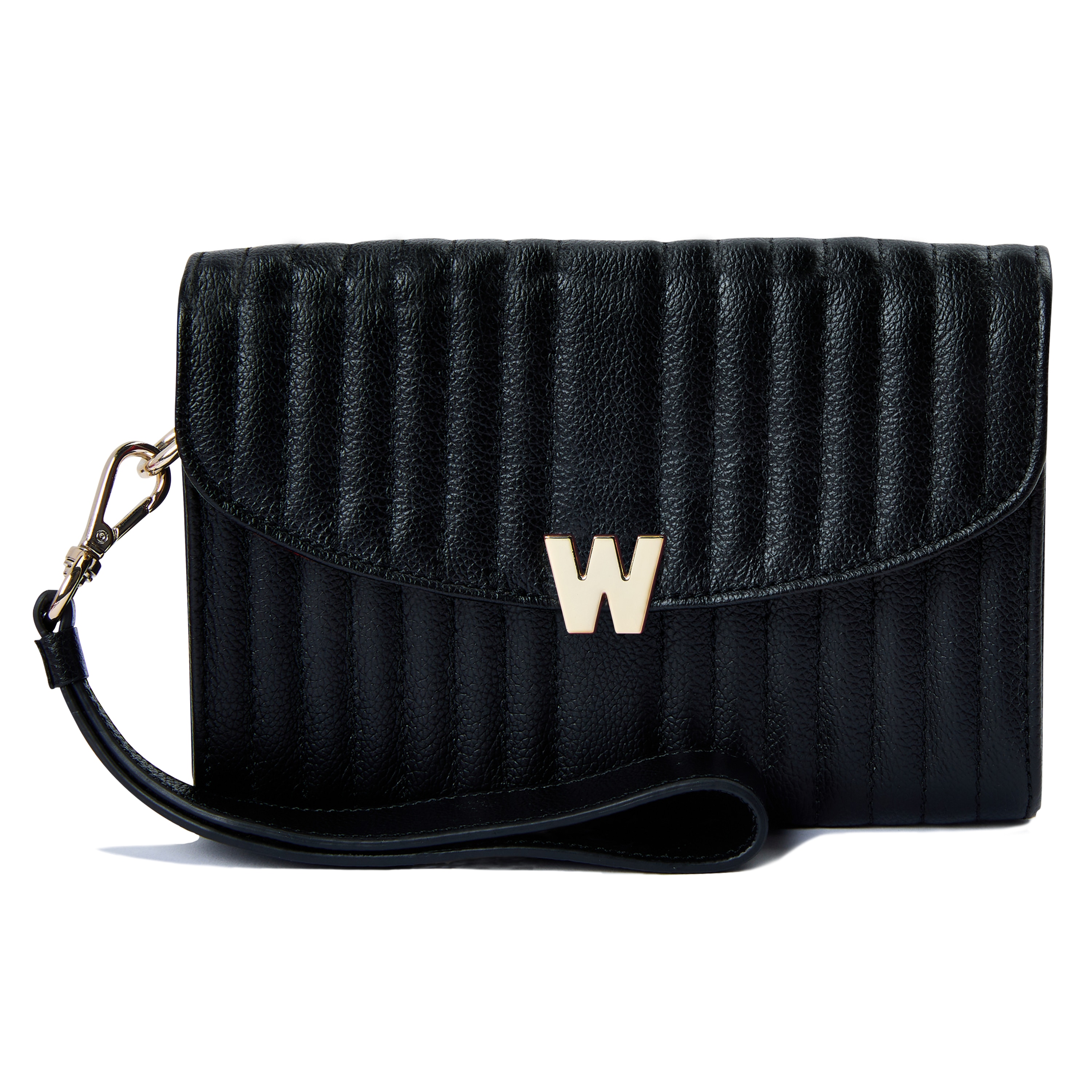 Bolso de hombro Mimi de cuero cruzada de color - Wolf - Negro Negro-3