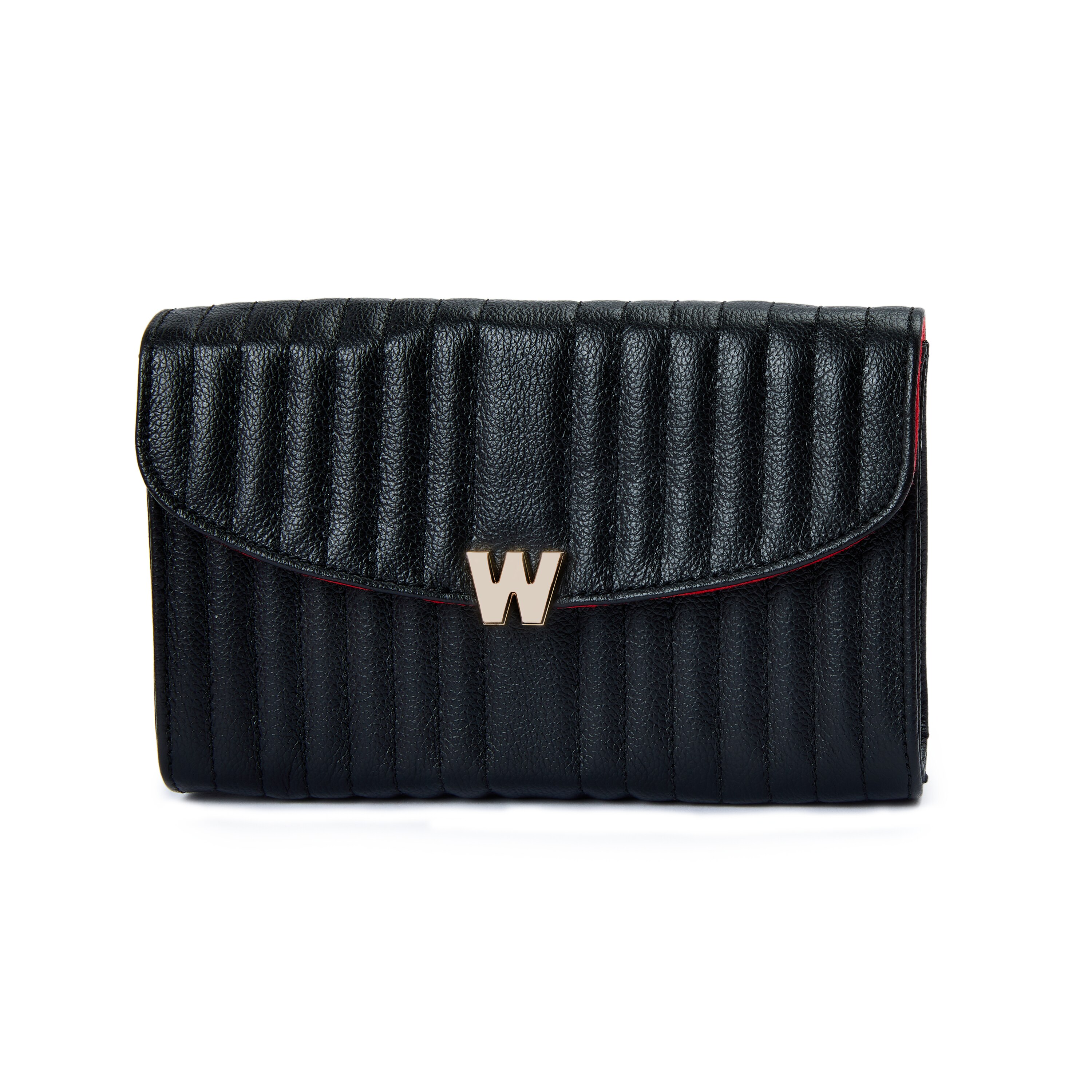 Bolso de hombro Mimi de cuero cruzada de color - Wolf - Negro Negro-2